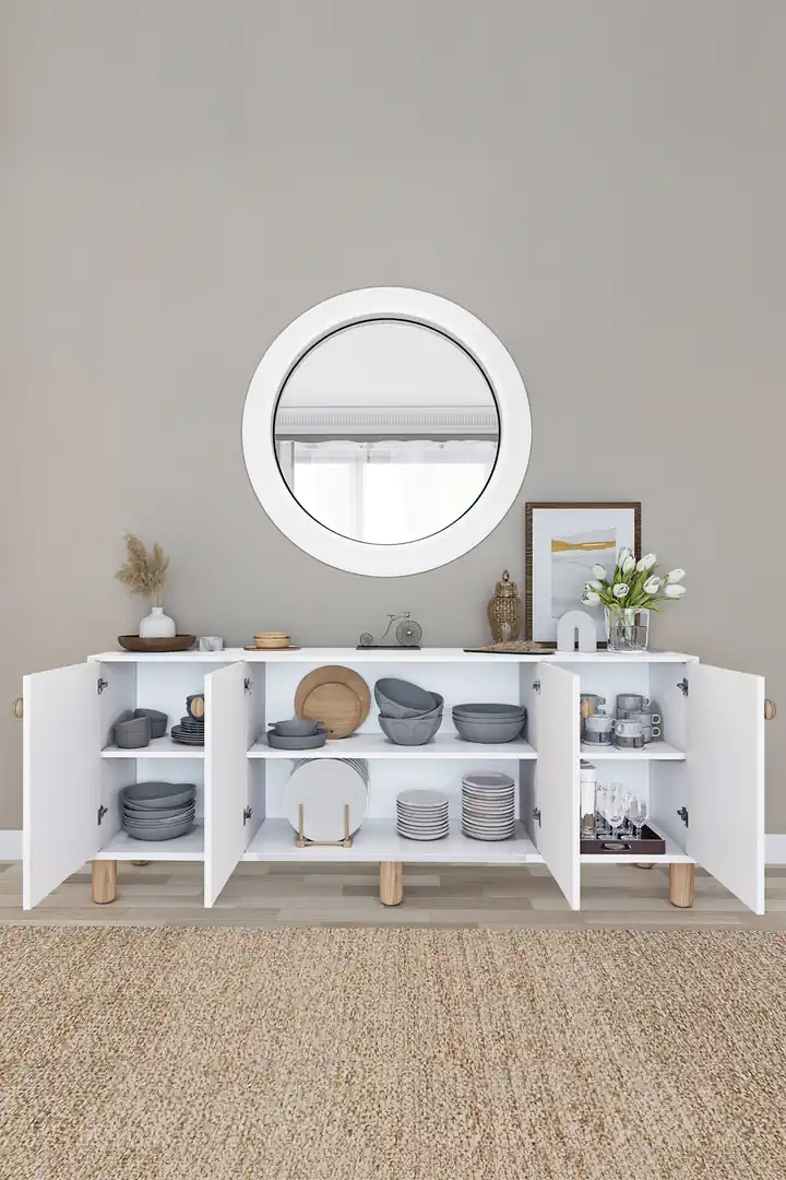 Natura Kapaklı Aynasız Bohem Ayaklı Konsol Beyaz 180 Cm