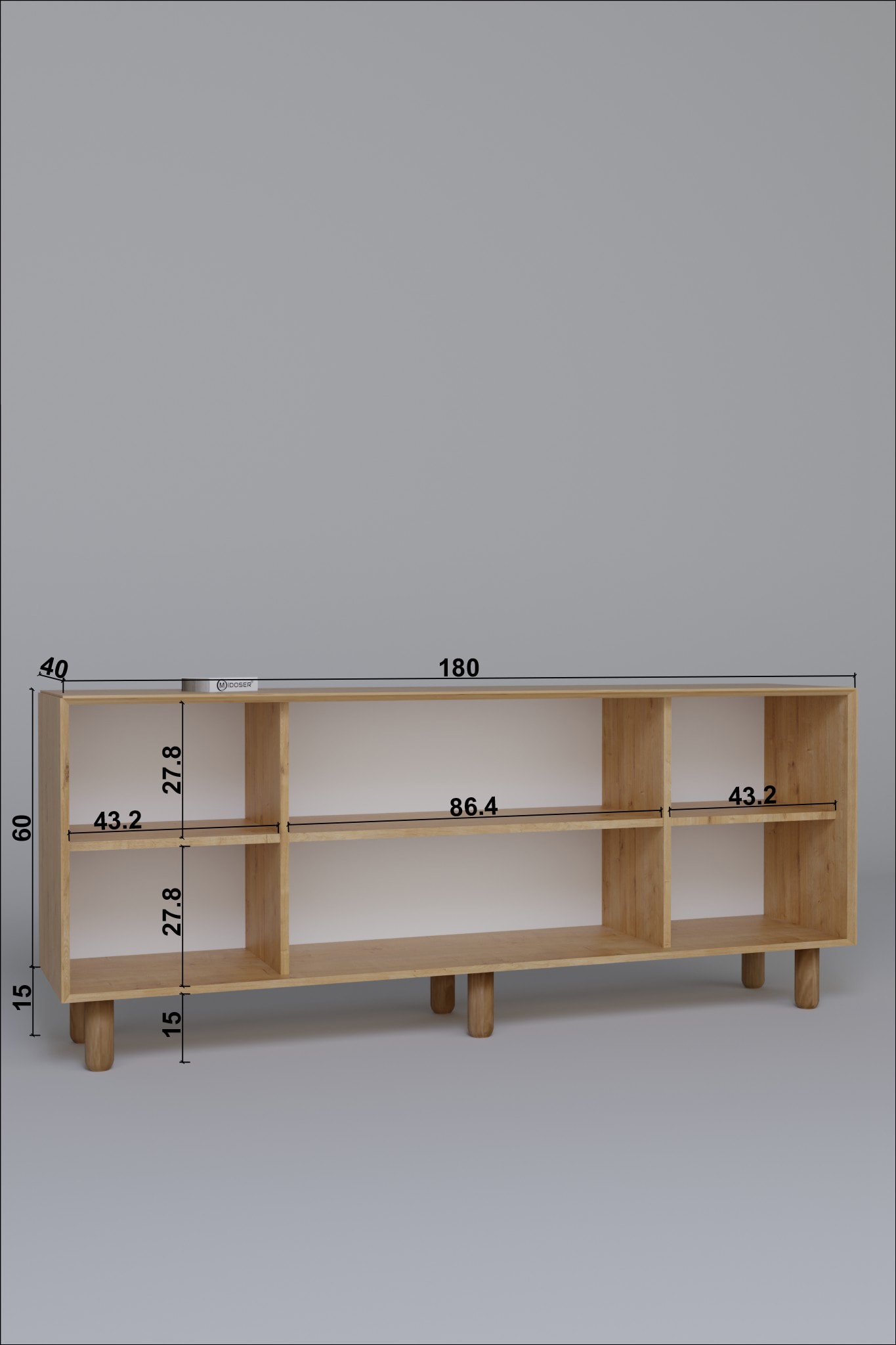 Bohem Serisi Natura Pvc Hasır Desen Ceviz - Meşe Konsol