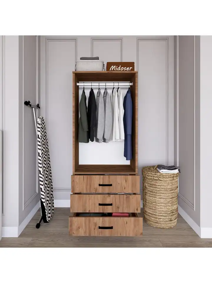 Easy Atlantik Çam 2 Kapılı 3 Çekmeceli Gardırop