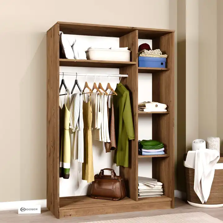 Kardelen Serisi Atlantik Çam 3 Kapaklı 5 Raflı 120 Cm Elbise Dolabı