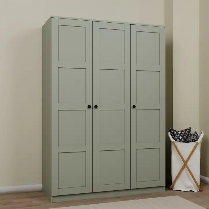 Lucas 3 Kapılı Yüklük, Yorgan, Yastık Dolabı - Yeşil