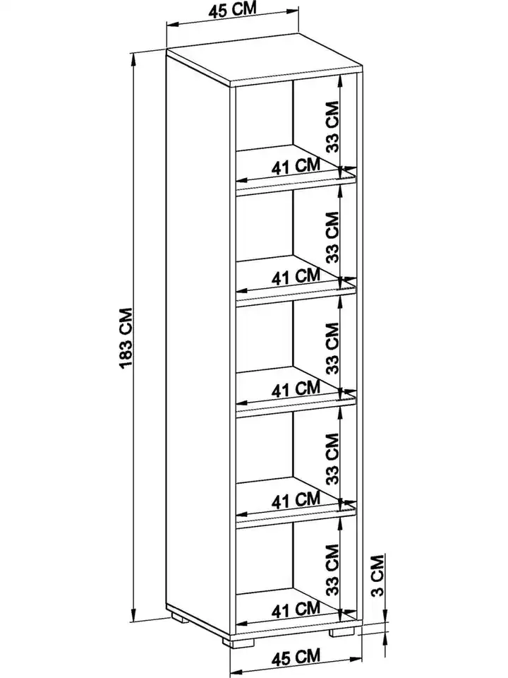 Nisan 40 Cm Açık Ceviz-beyaz 5 Raflı Kiler Tek Kapılı Banyo Ve Elbise Dolabı - Gardırop