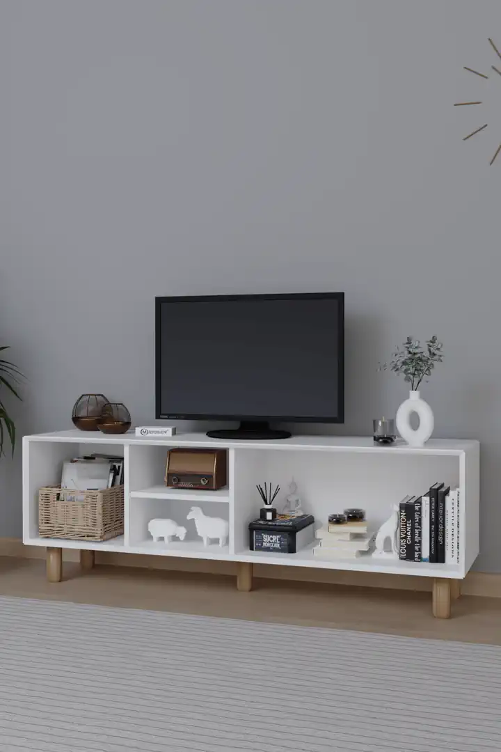 Bohem Serisi Natura Mat Beyaz Tv Ünitesi