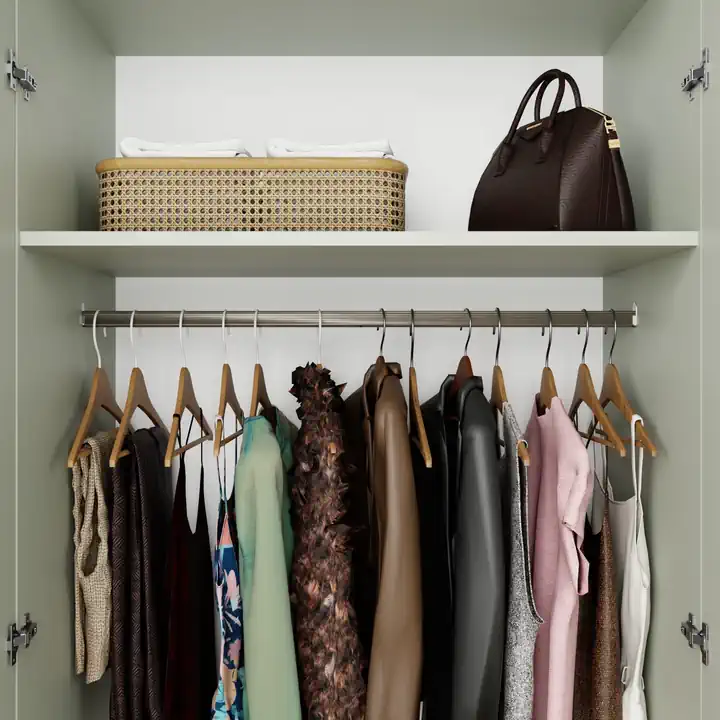 Lucas 6 Kapaklı,15 Raf Bölmeli Yüklük & Askılıklı Geniş Elbise Dolabı-Gardırop Yeşil 190x270 cm