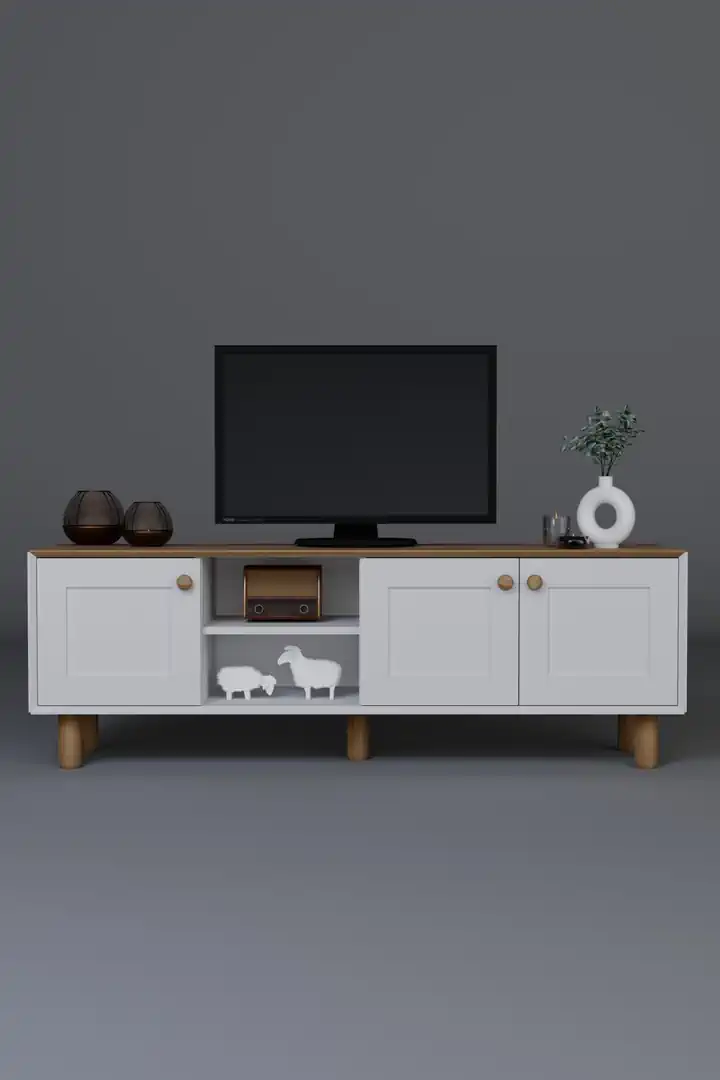 Bohem Serisi Garden Meşe - Beyaz Tv Ünitesi