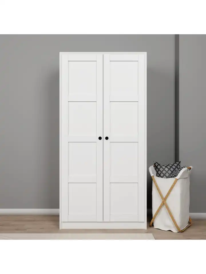 Lucas 2 Kapaklı Elbise Dolabı Ve Çok Amaçlı Dolap - Mat Beyaz