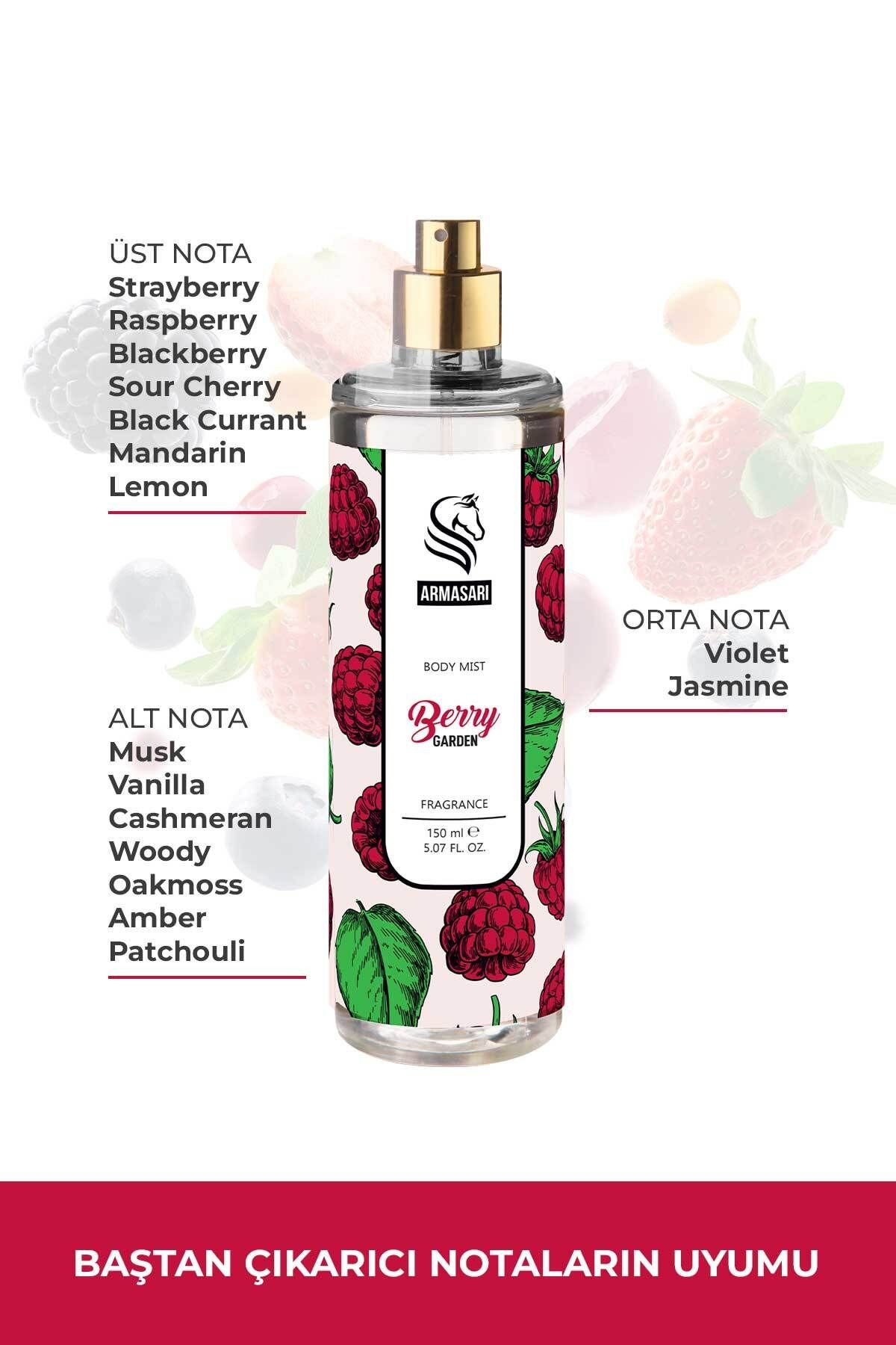 Berry Garden Parfümlü Kadın Vücut Spreyi Vücut Kokusu Vücut Misti Body Mist Spray 150ml