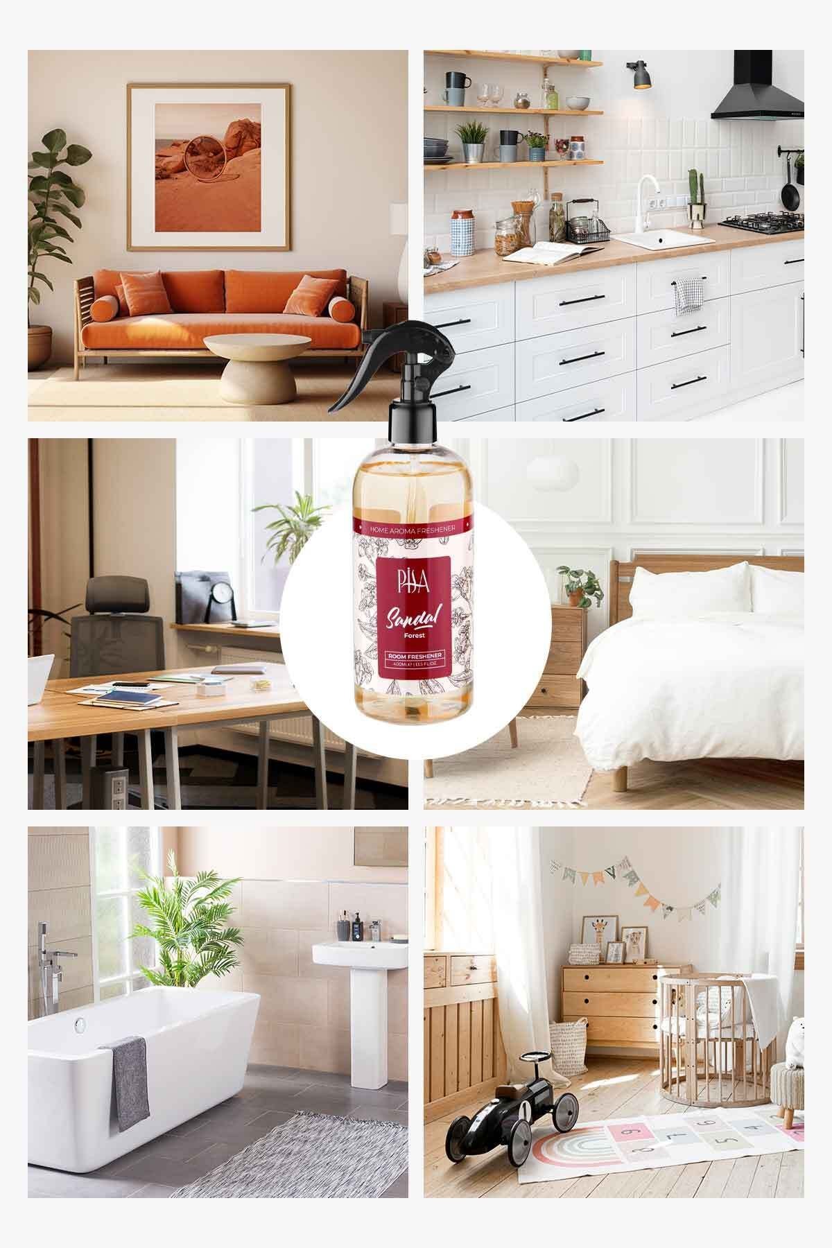 Sandal Ağacı Parfümlü Oda Ve Çamaşır Spreyi Ortam Ve Kumaş Kokusu Sandal Forest Room Spray 400ml
