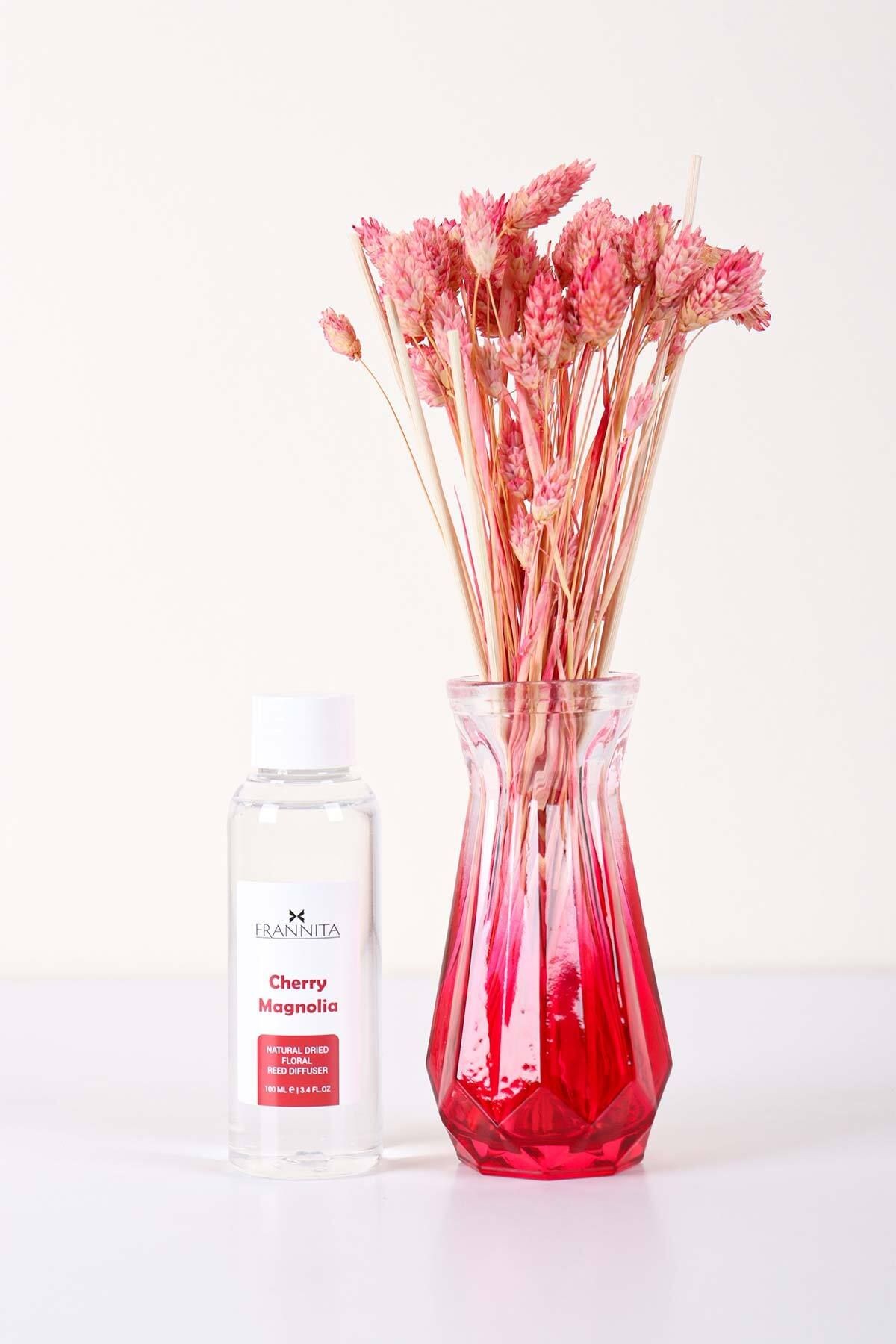 Cherry Magnolia Çiçekli Cam Vazolu Refilli Dekoratif Oda Kokusu 100ml