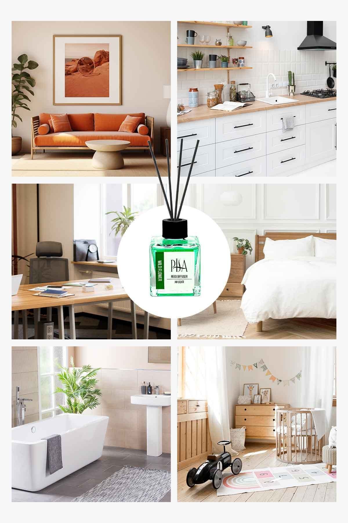 Özel Gün Hediye Kutulu Kır Çiçeği Çubuklu Oda Kokusu Wild Flower Reed Diffuser 100ml