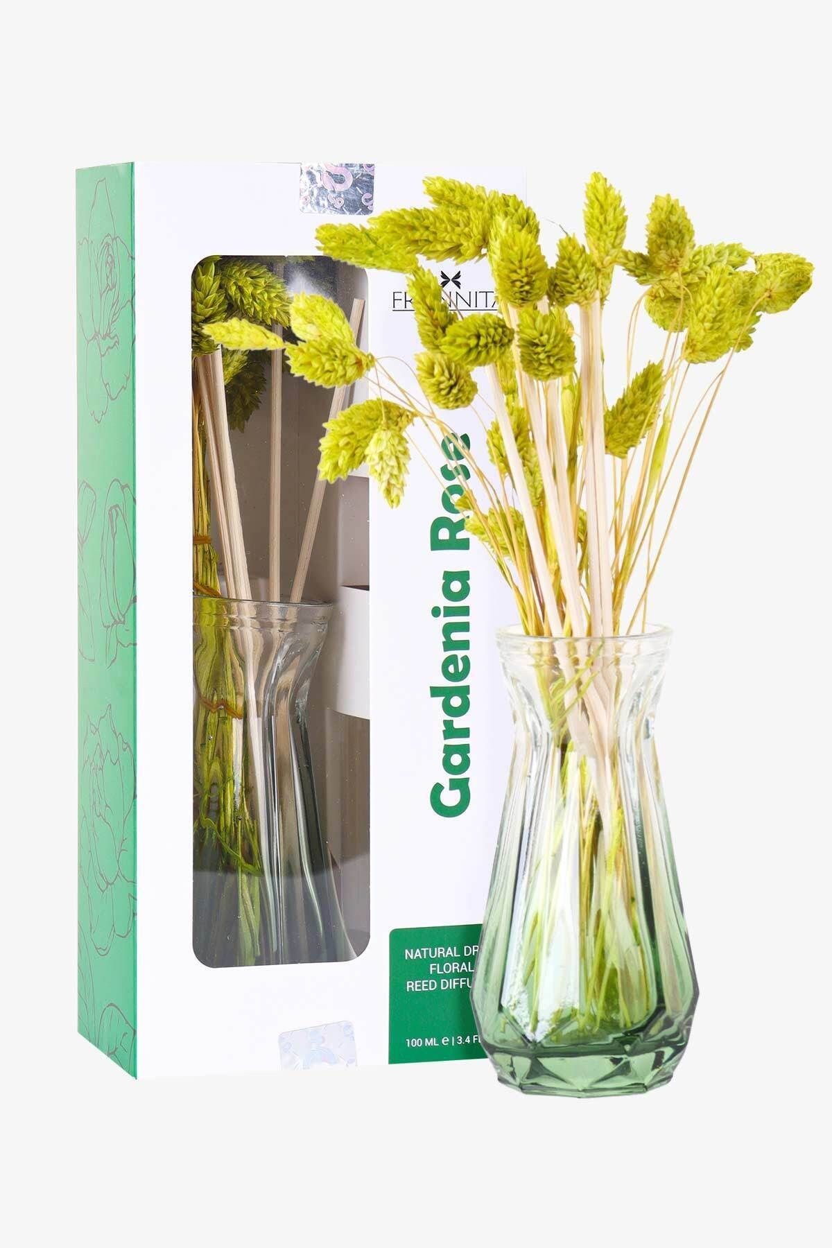 Gardenia Rose Cam Vazolu Çiçekli Refilli Dekoratif Oda Kokusu 100ml