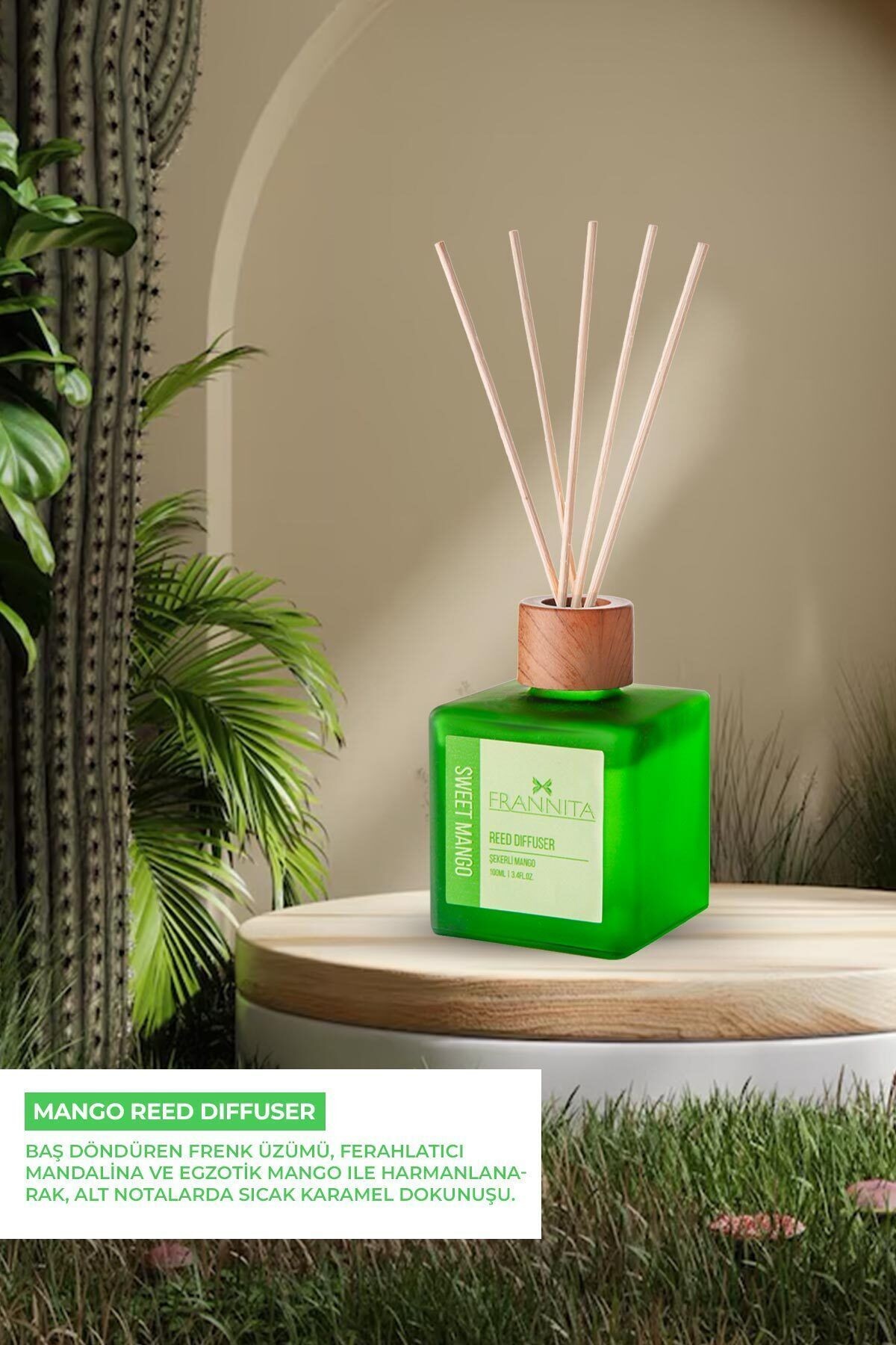 Şekerli Mango Premium Çubuklu Oda Kokusu Sweet Mango Reed Diffuser 100ml