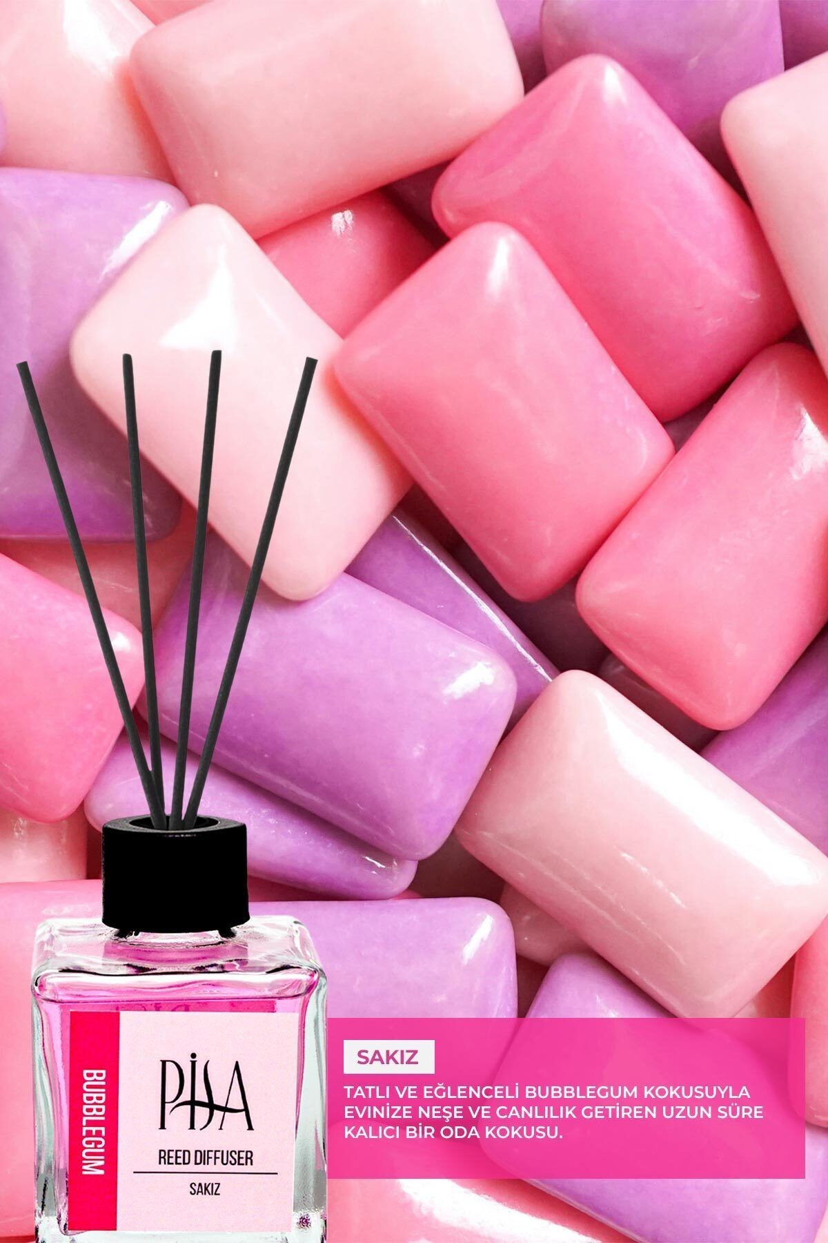 Sakız Çubuklu Oda Kokusu Bubblegum Reed Diffuser 100ml