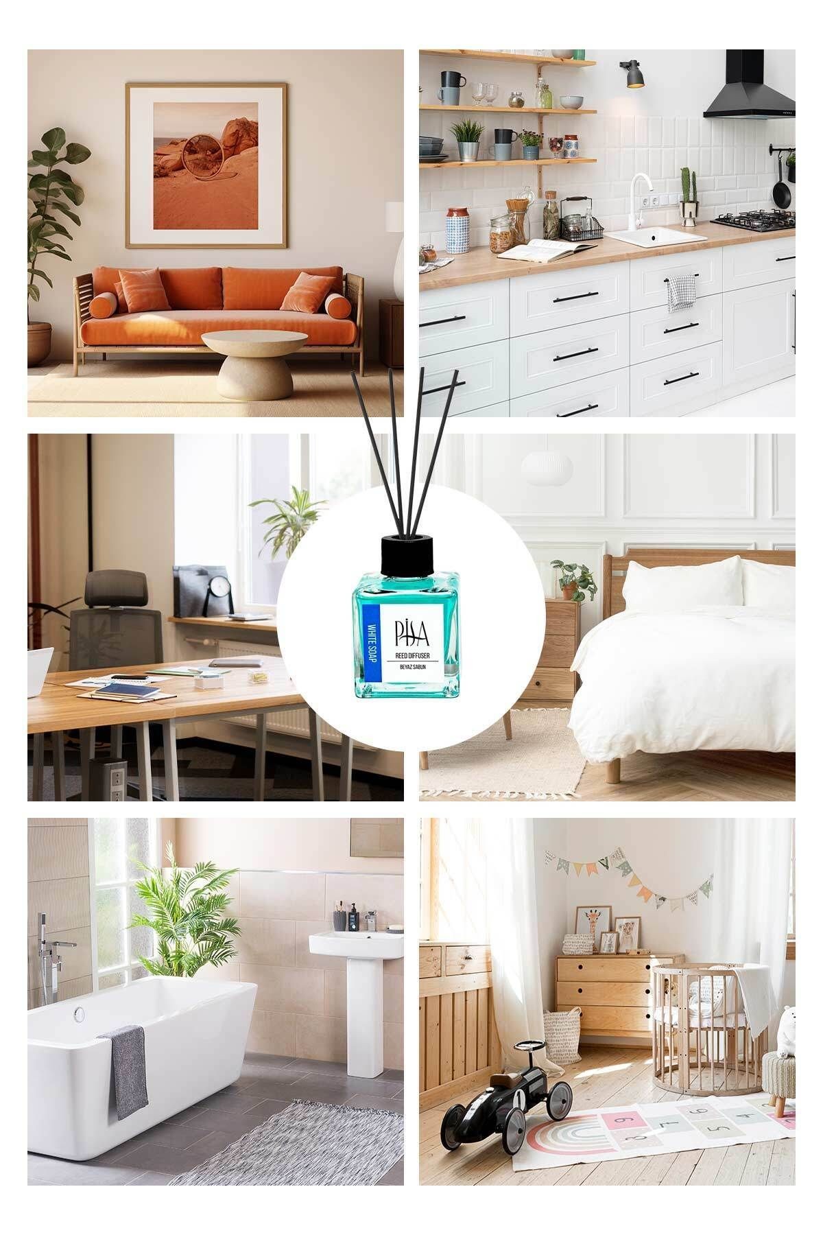 Beyaz Sabun Çubuklu Oda Kokusu White Soap Reed Diffuser 100ml