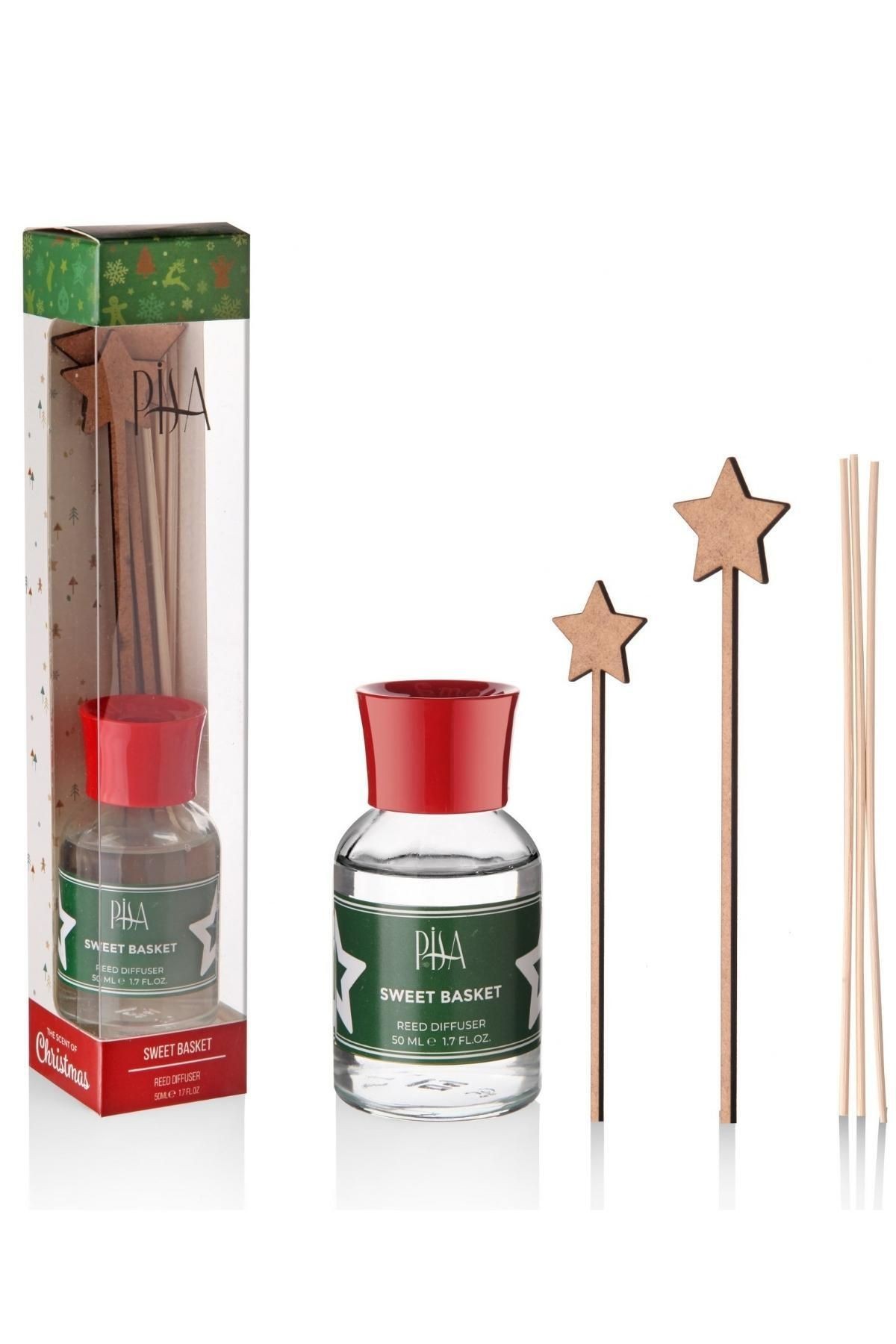 Yeni Yıl Yılbaşı Özel Bambu Çubuklu Sweet Basket Oda Kokusu-50ML