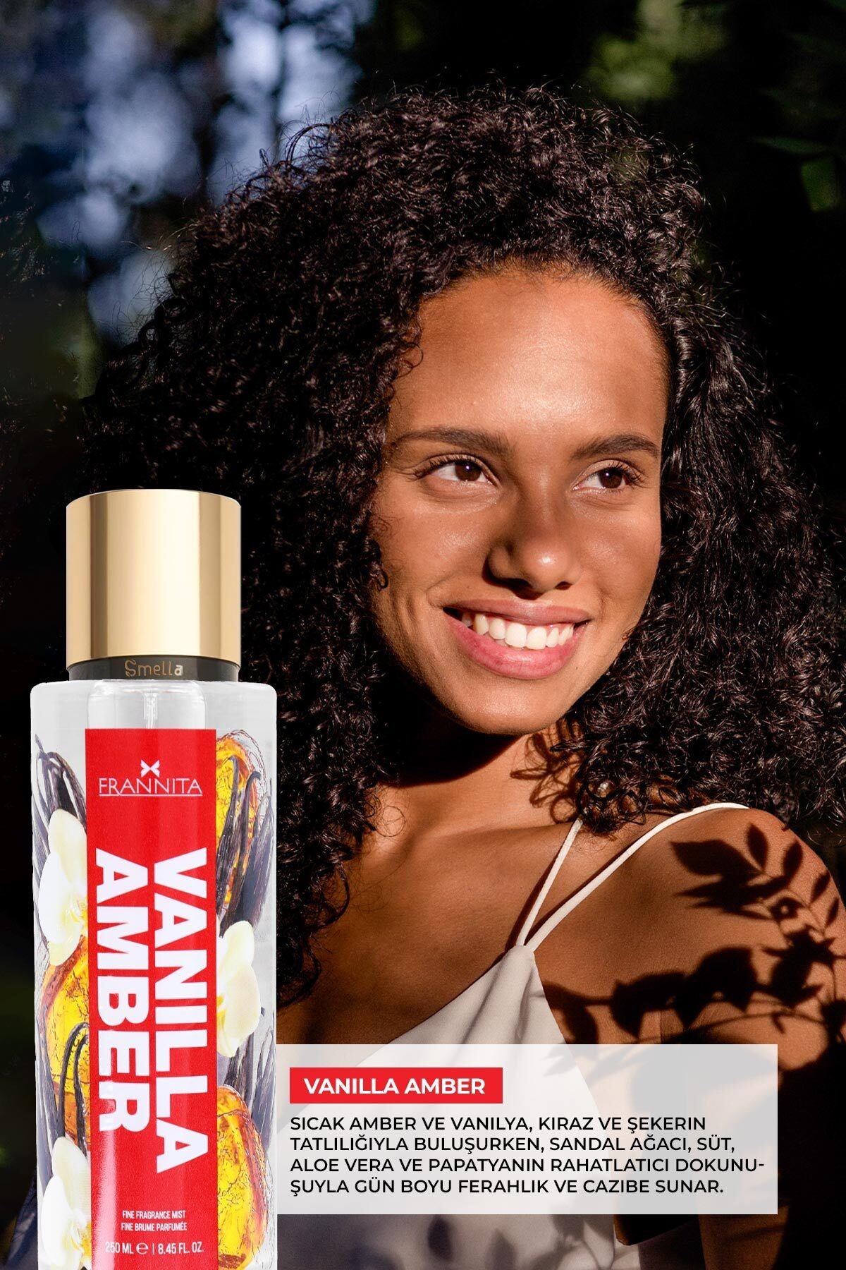 Vanilla Amber Parfümlü Kadın Vücut Spreyi Vücut Kokusu Vücut Misti Body Mist Spray 250ml