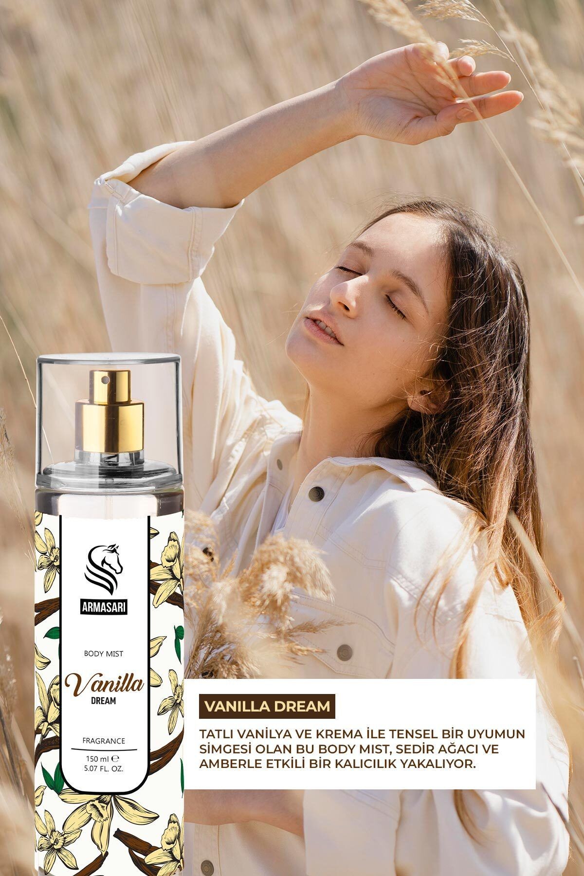 Vanilla Dream Parfümlü Kadın Vücut Spreyi Vücut Kokusu Vücut Misti Body Mist Spray 150ml
