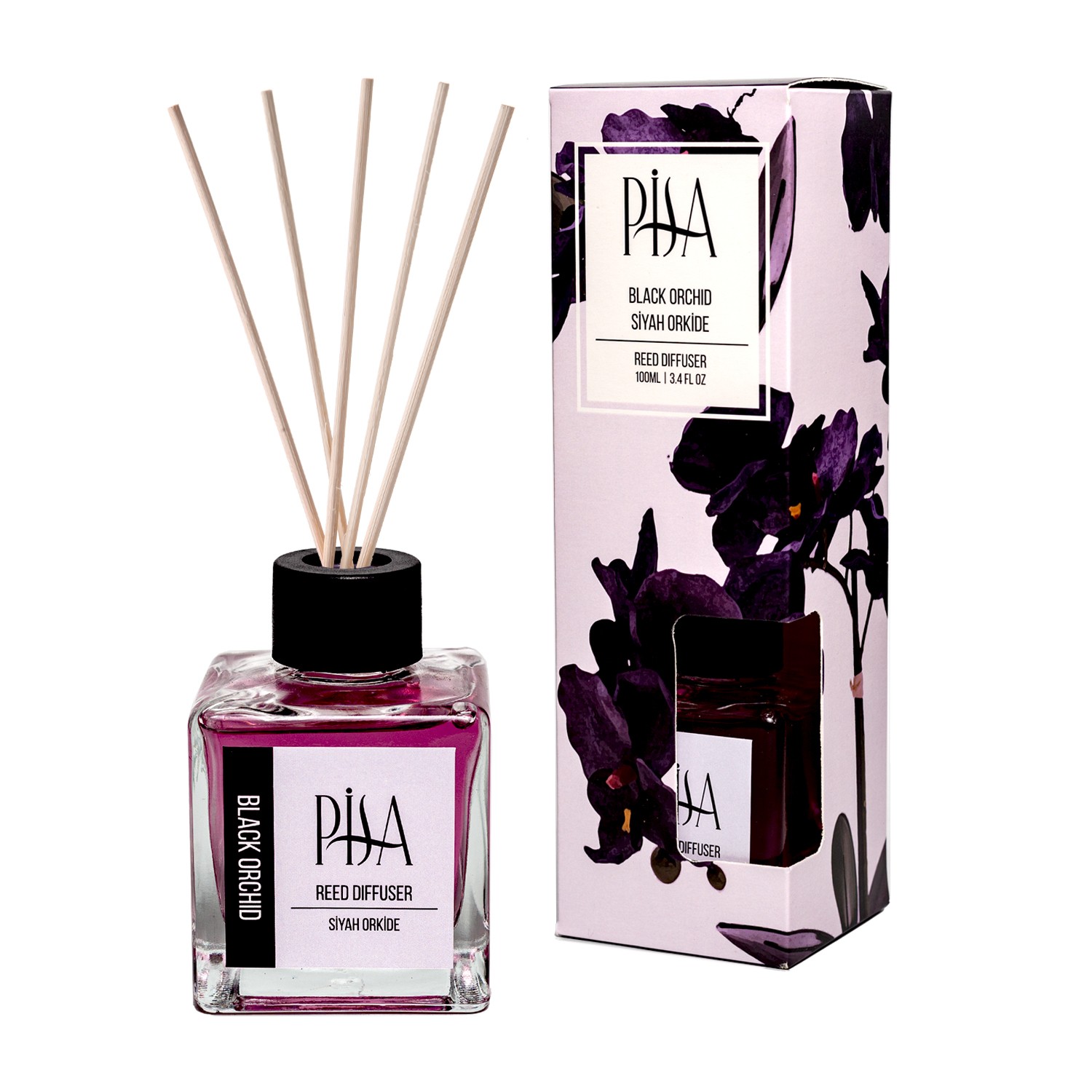 Pisa - Bambu Çubuklu Oda Kokusu - Siyah Orkide - 100ML