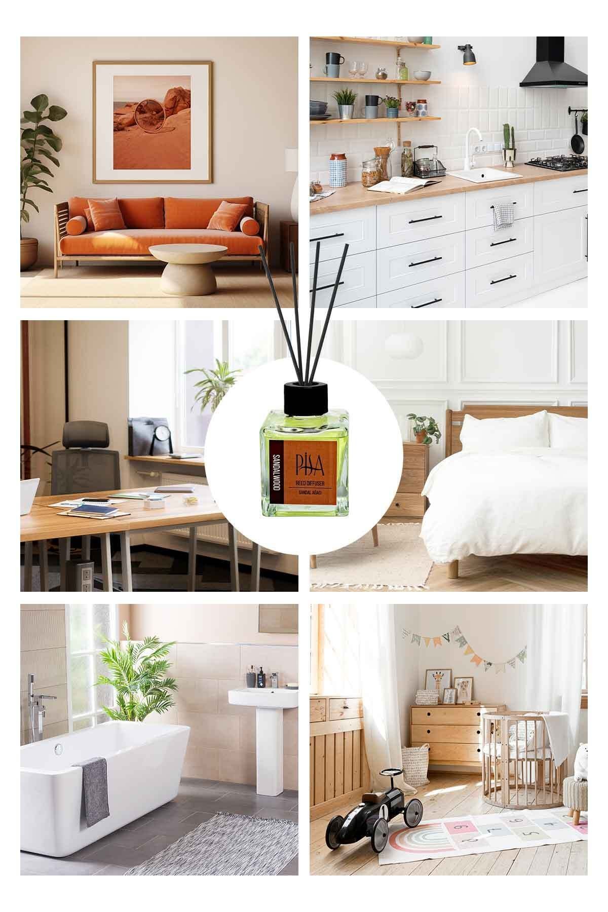 Sandal Ağacı Çubuklu Oda Kokusu Sandalwood Reed Diffuser 100ml
