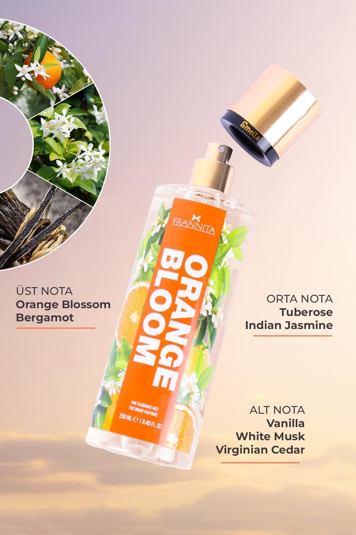Orange Bloom Parfümlü Kadın Vücut Spreyi Vücut Kokusu Vücut Misti Body Mist Spray 250ml