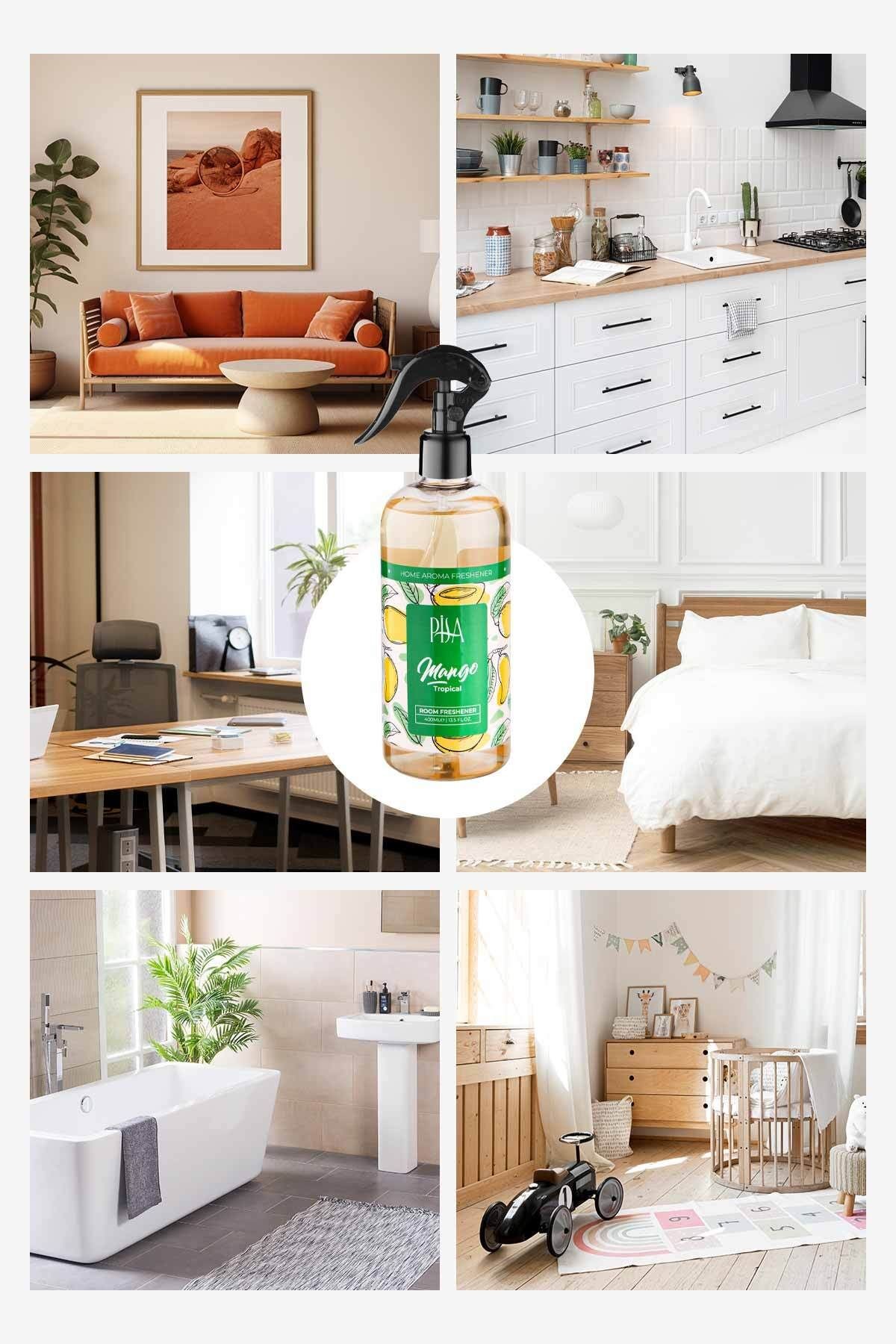 Mango Parfümlü Oda Ve Çamaşır Spreyi Ortam Ve Kumaş Kokusu Mango Tropikal Room Spray 400ml