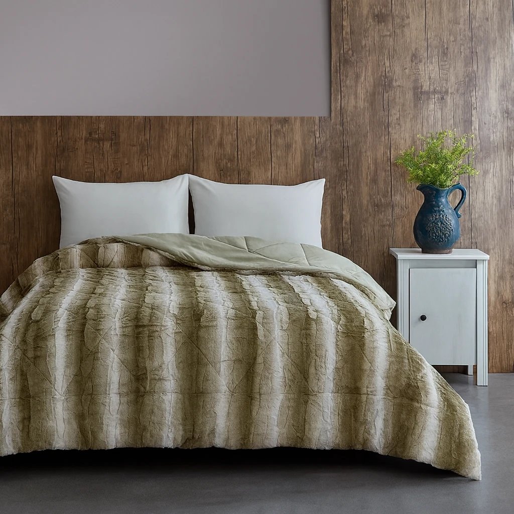 Liva Çift Kişilik Kürk Yorgan/Yatak Örtüsü