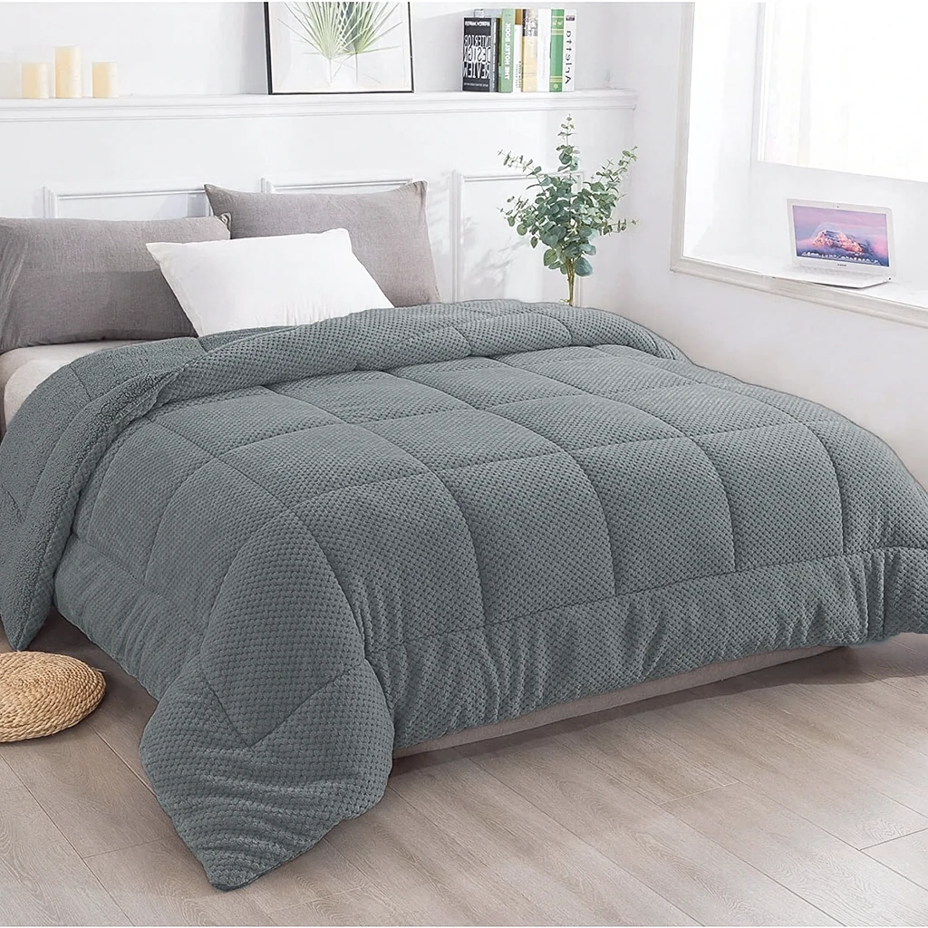 Aven Tek ve Çift Kişilik Wellsoft Yorgan - Gri