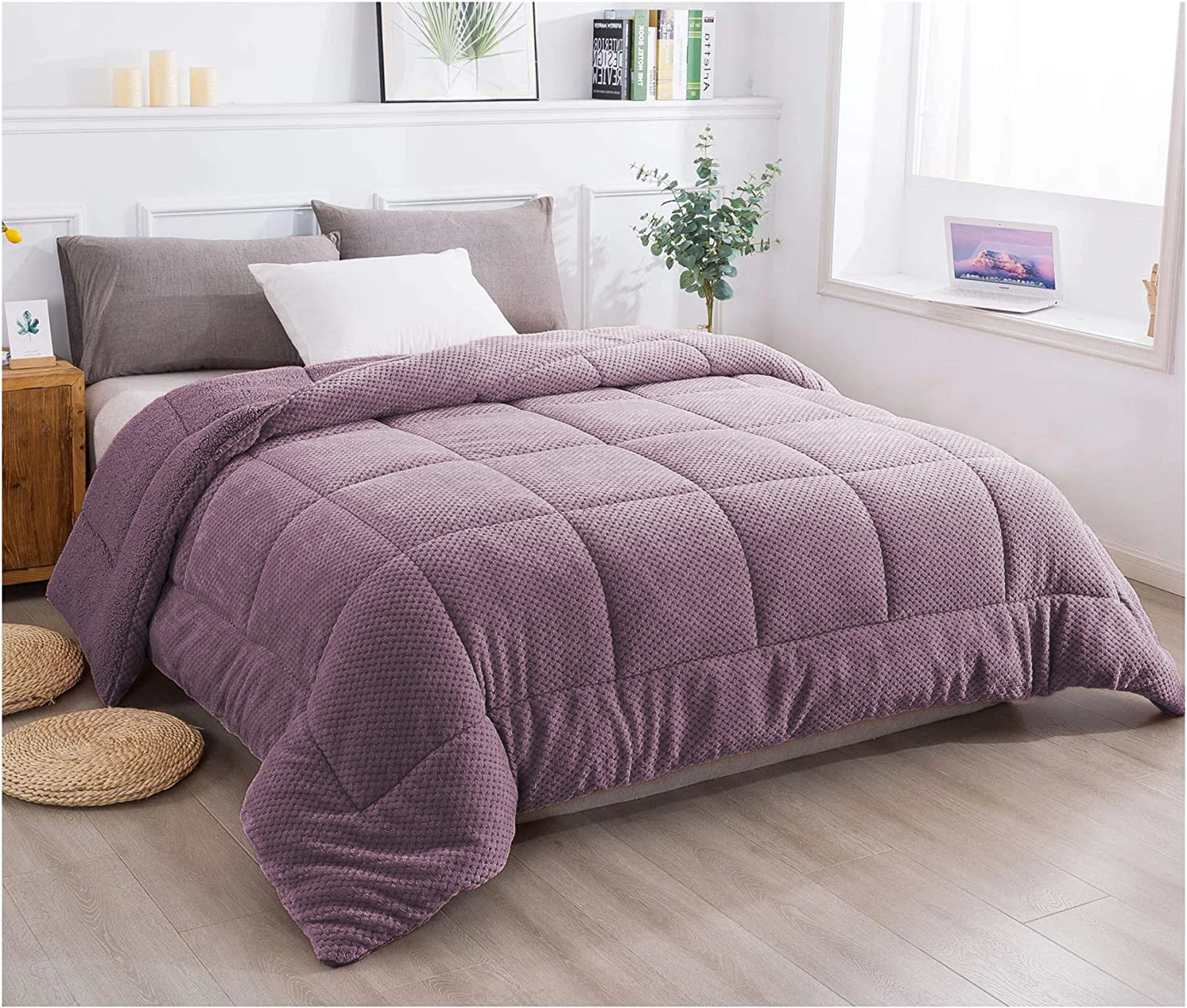 Aven Tek ve Çift Kişilik Wellsoft Yorgan - Lila
