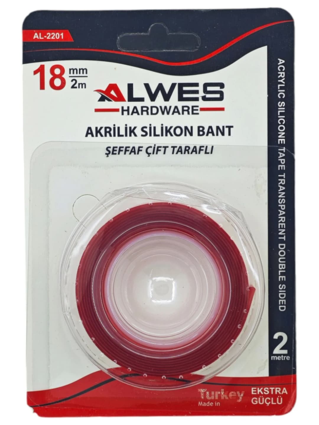 Alwes Çift Taraflı Akrilik Silikon Bant 18mm*2m