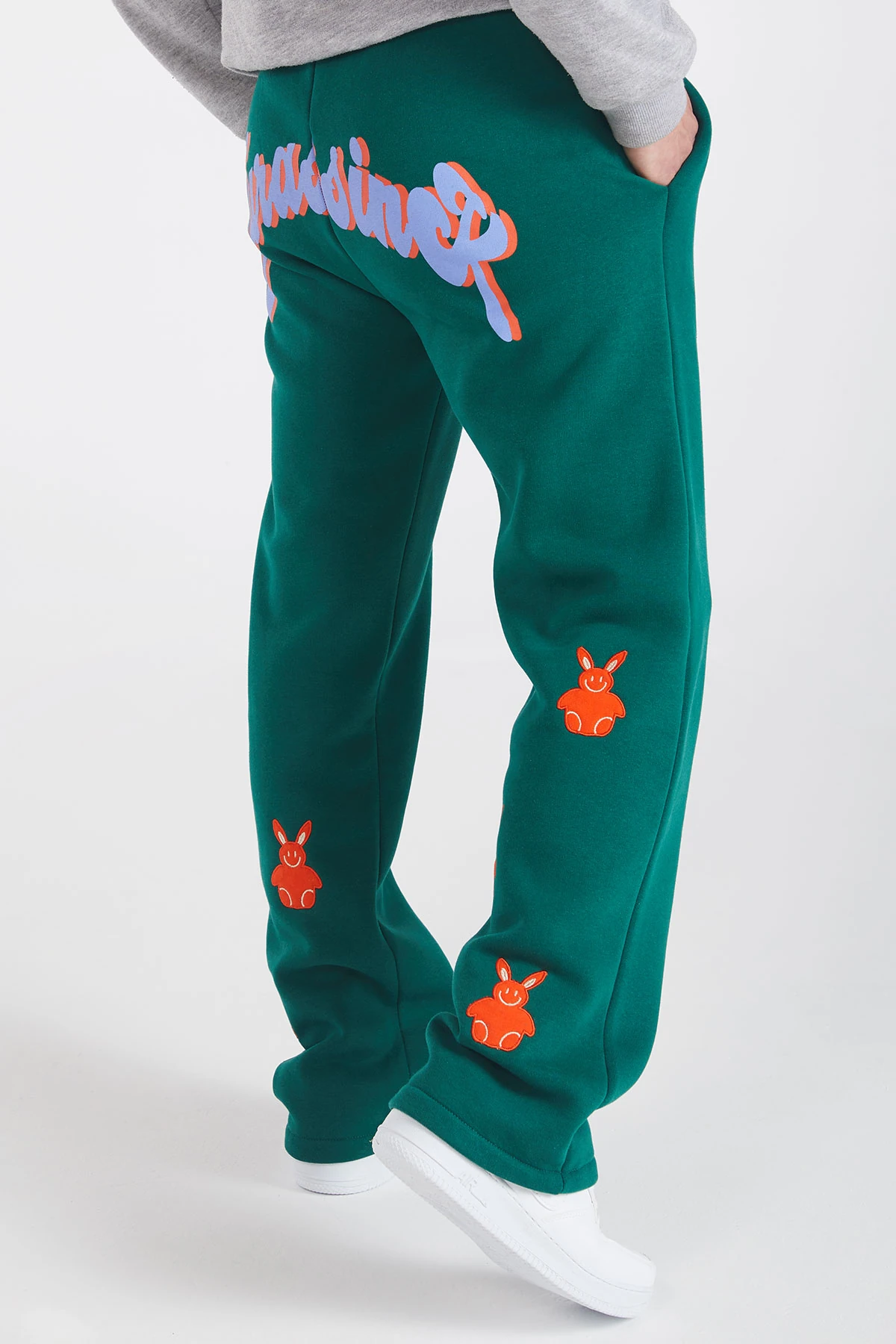 Erkek Arkası Baskılı Straight Fit Pantolon