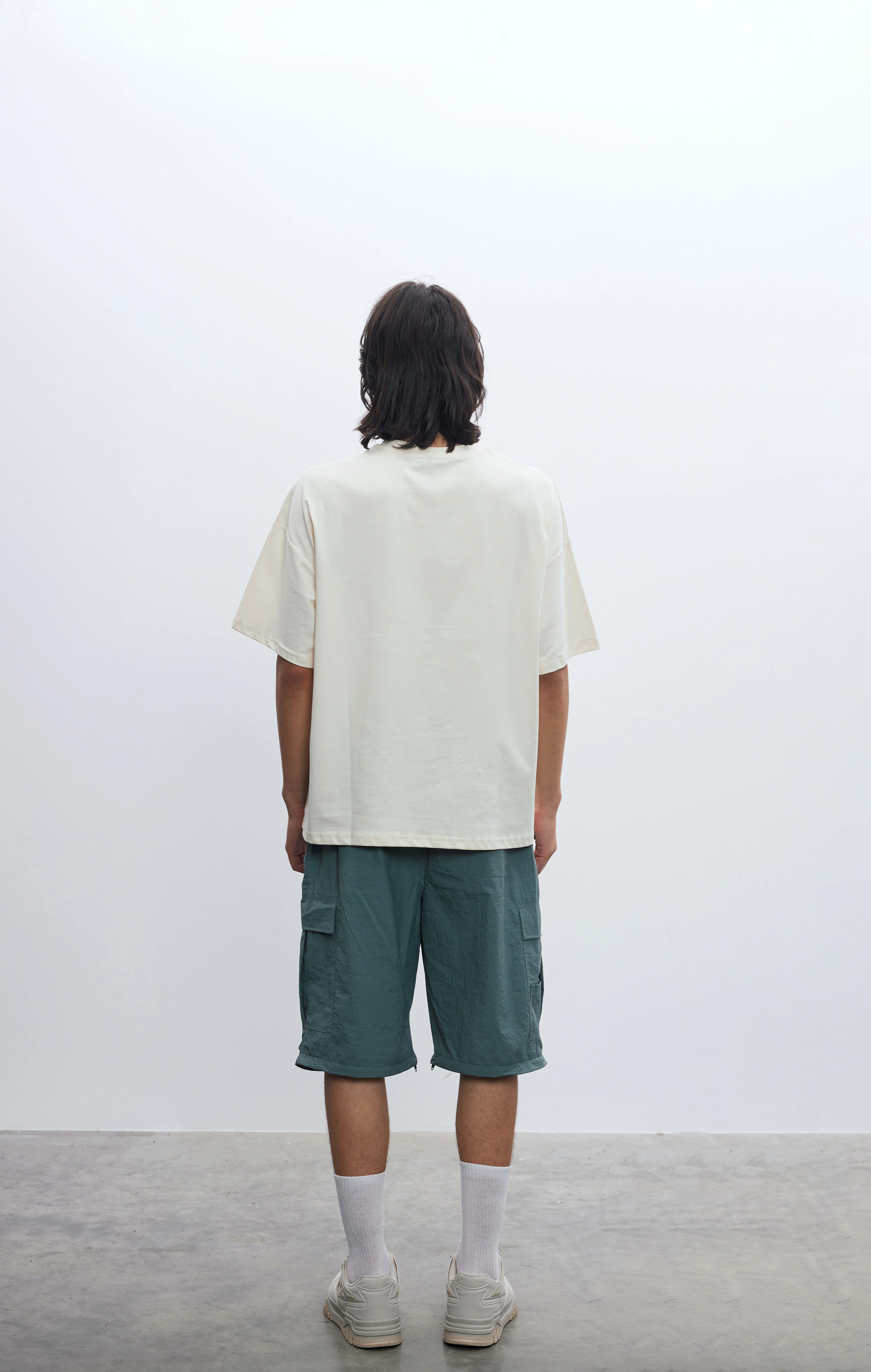 Erkek Metal JR Logolu Basic Eggwhite T-shirt