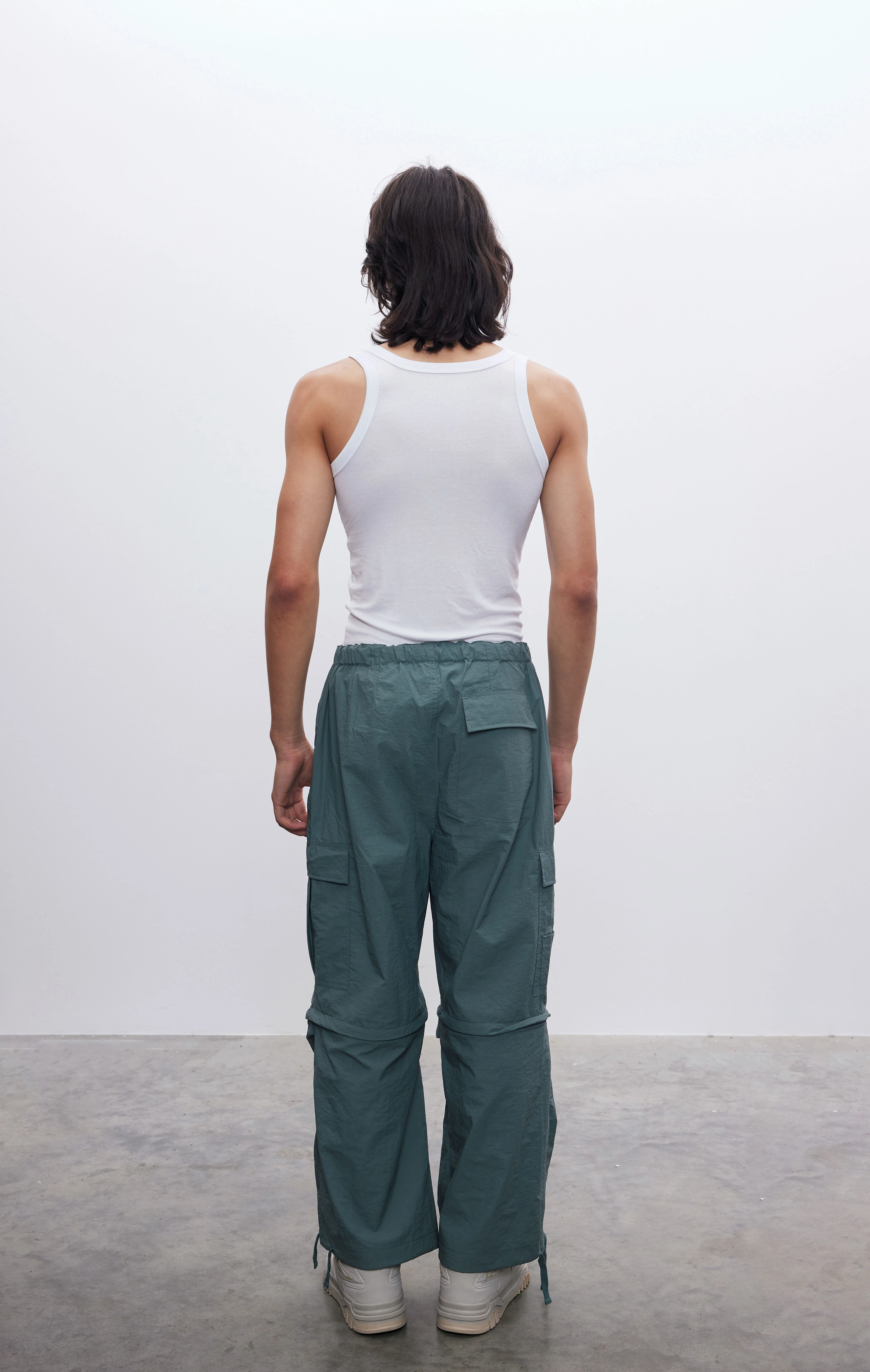 Erkek Haki Fermuarlı Paraşüt Kargo Pantolon Şort