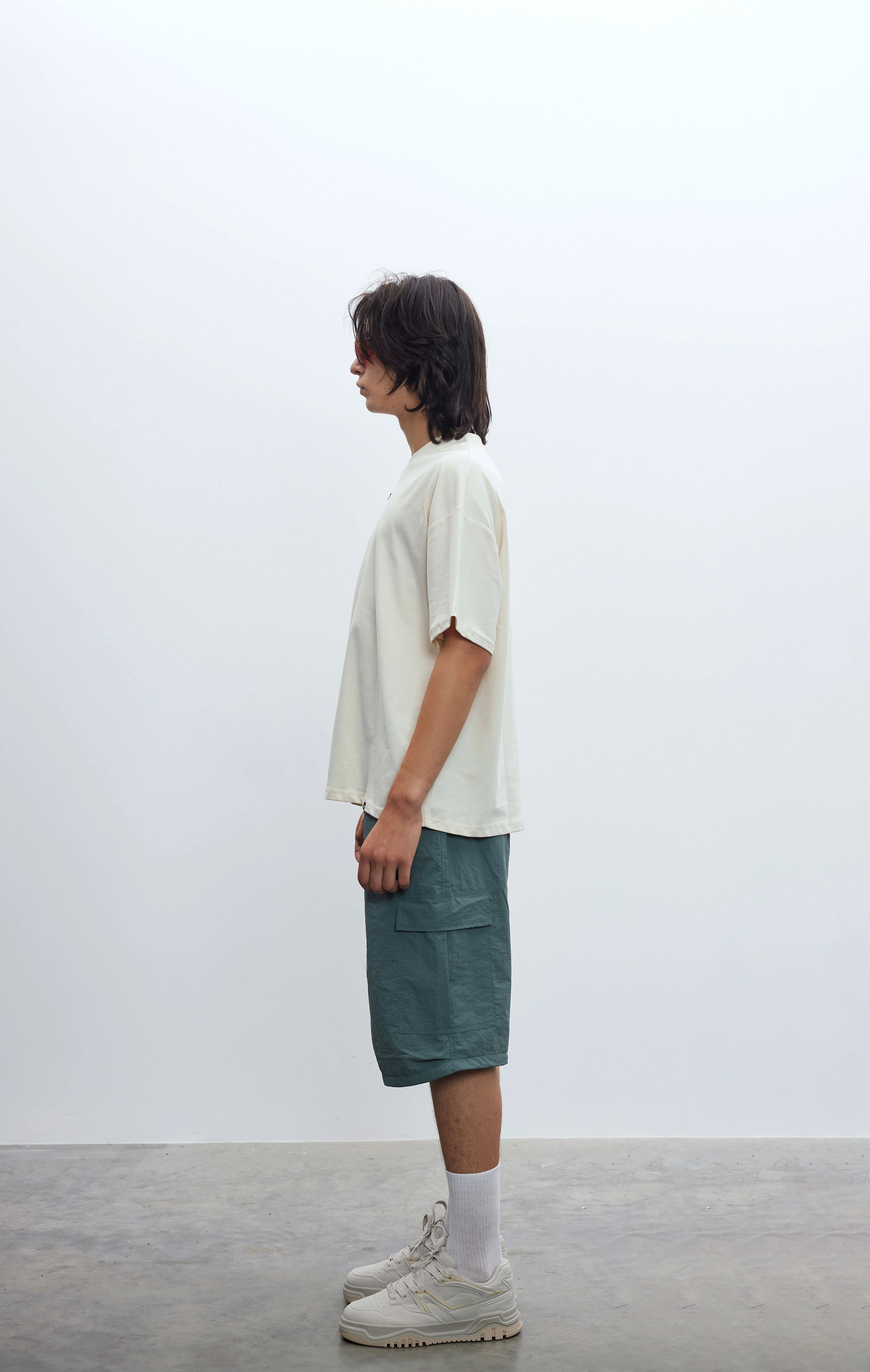 Erkek Metal JR Logolu Basic Eggwhite T-shirt