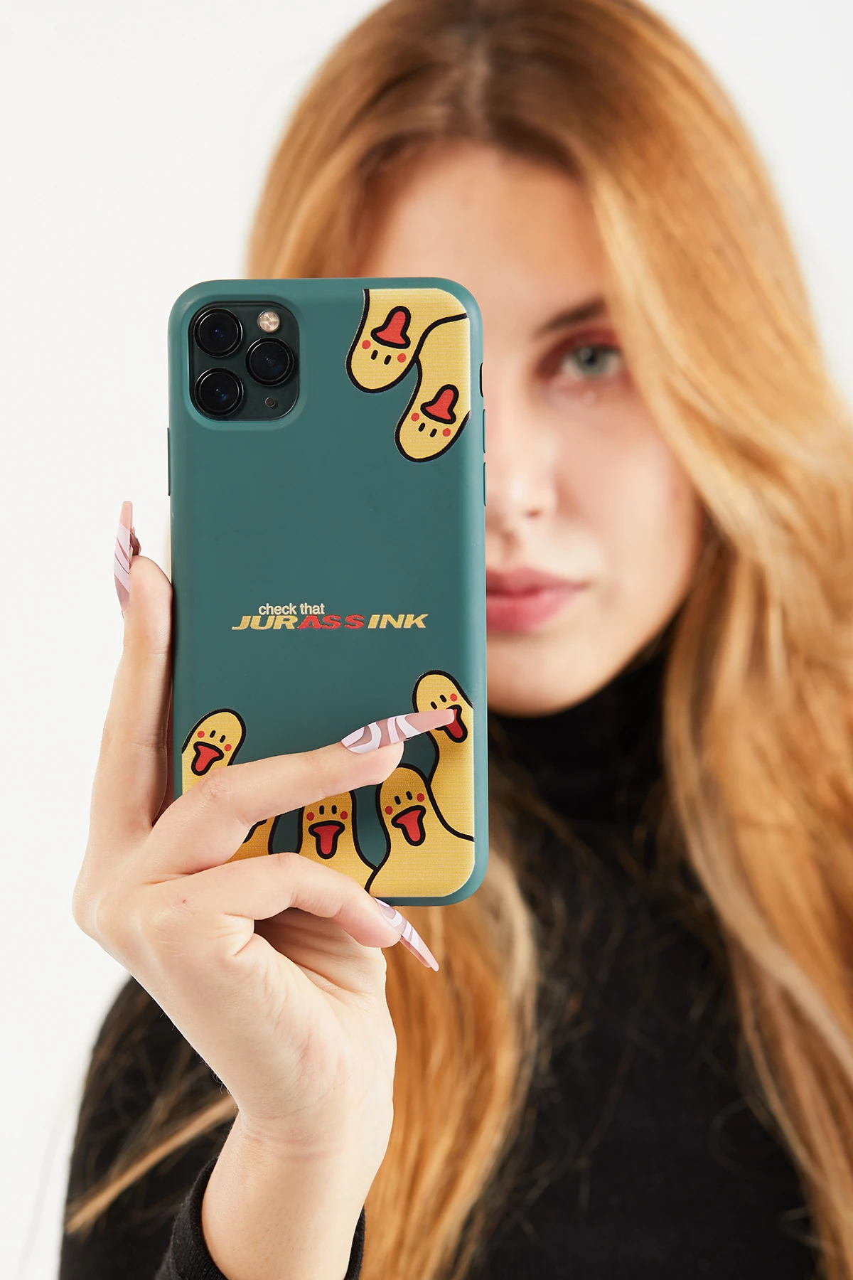 Iphone Uyumlu Curious Ducks Yeşil Telefon Kılıfı