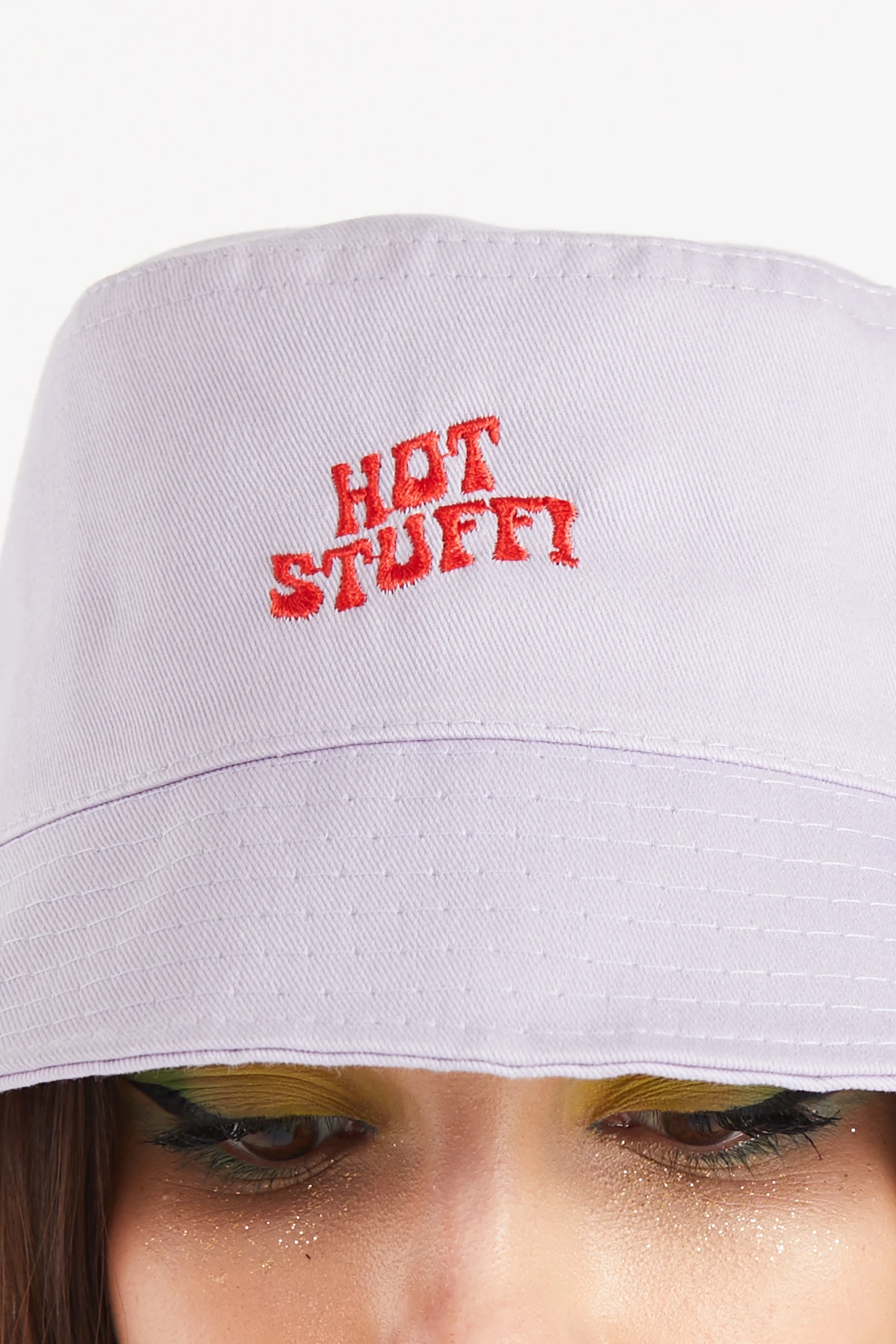 Kadın Nakış işlemeli Lila Bucket Şapka