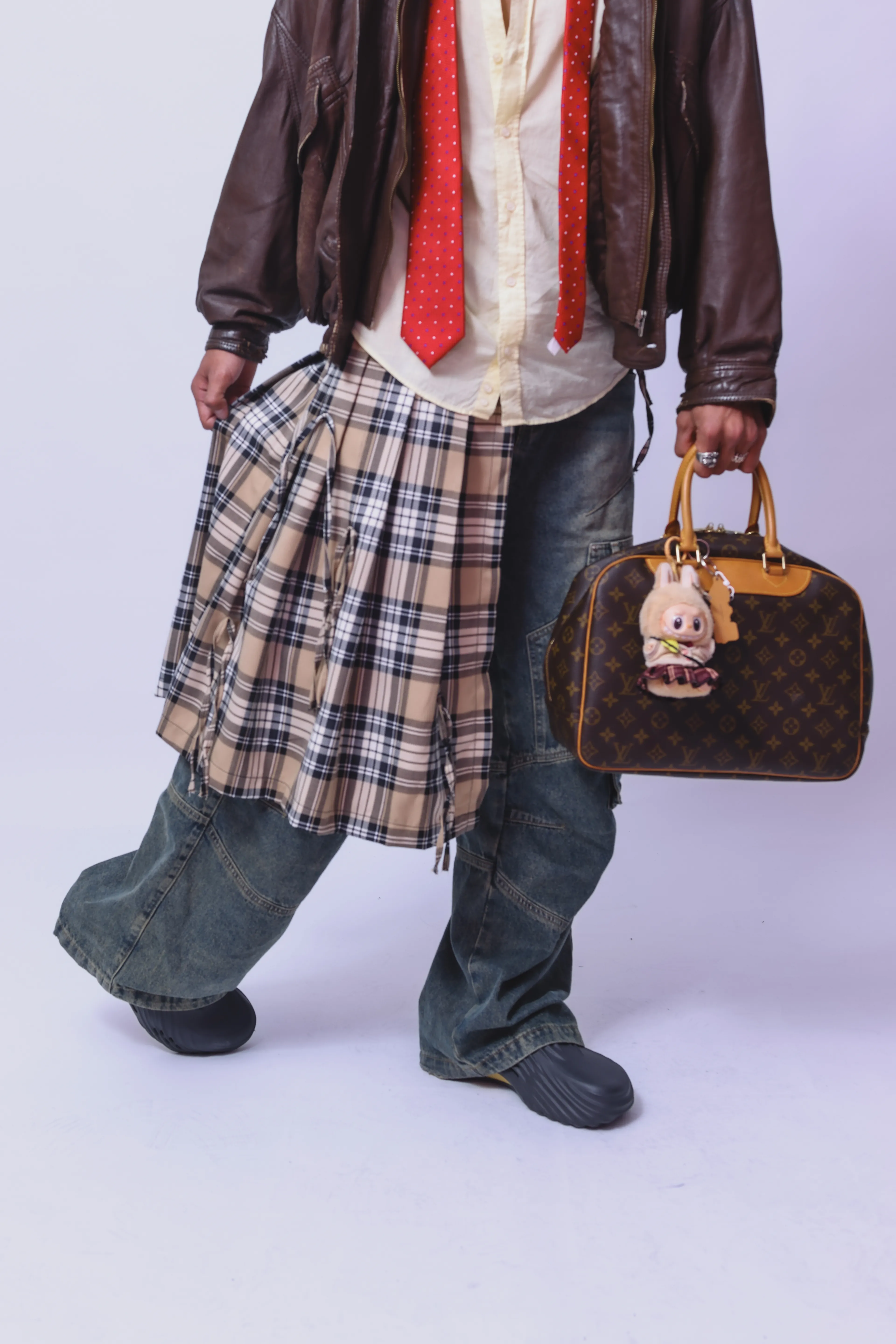 Krem Ekose Erkek Layer Kemer