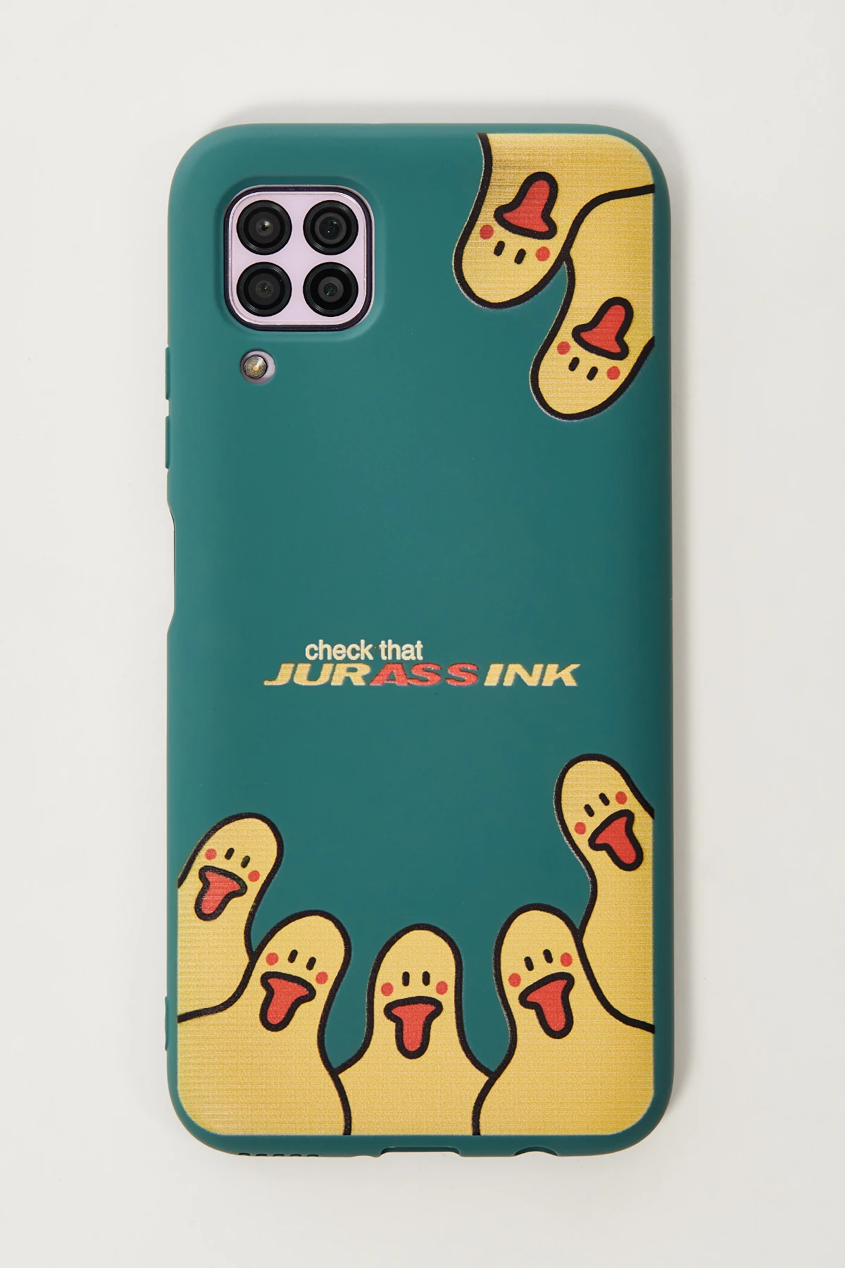 Huawei Uyumlu Curious Ducks Yeşil Telefon Kılıfı