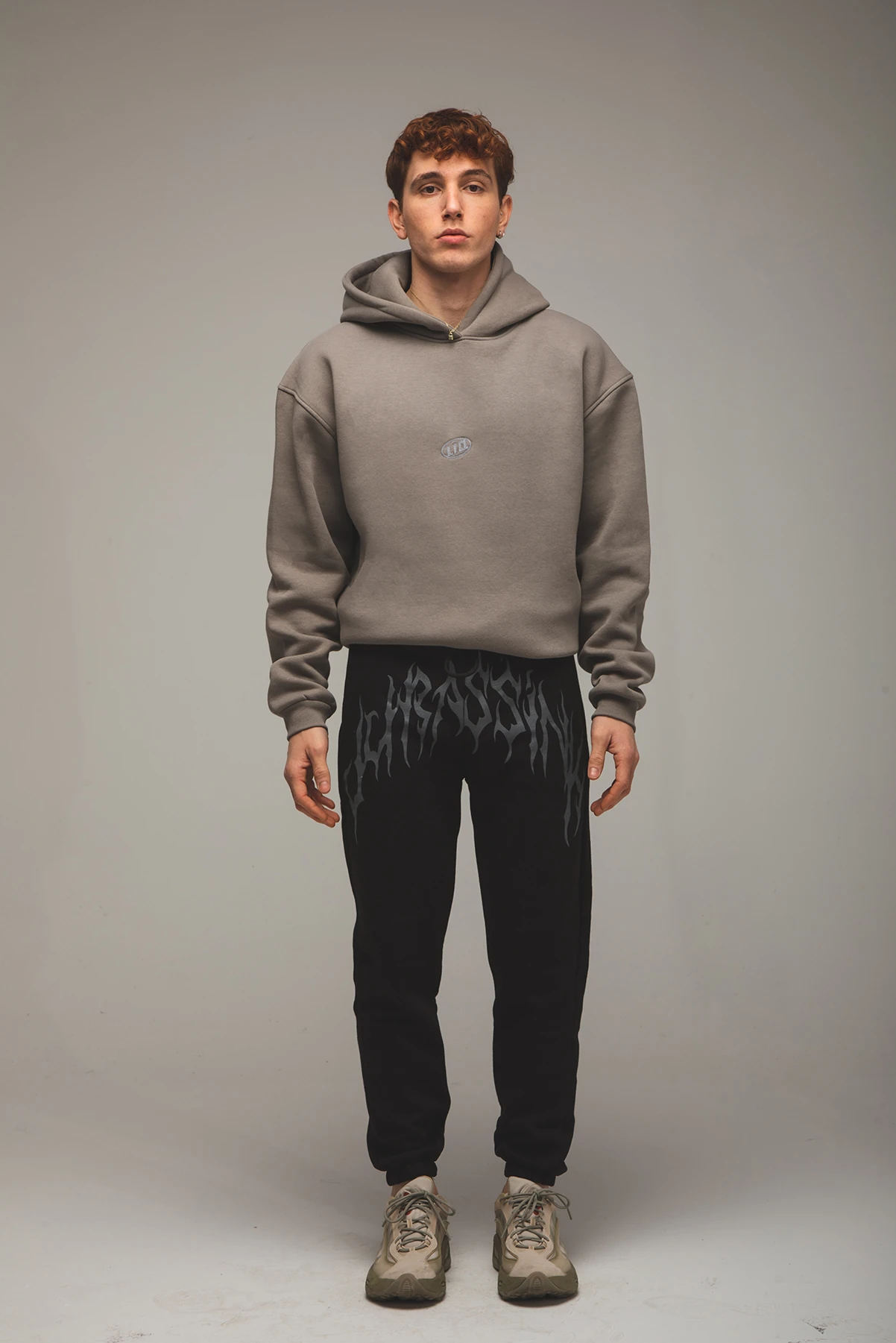 Erkek Baskılı Siyah Jogger Eşofman Altı