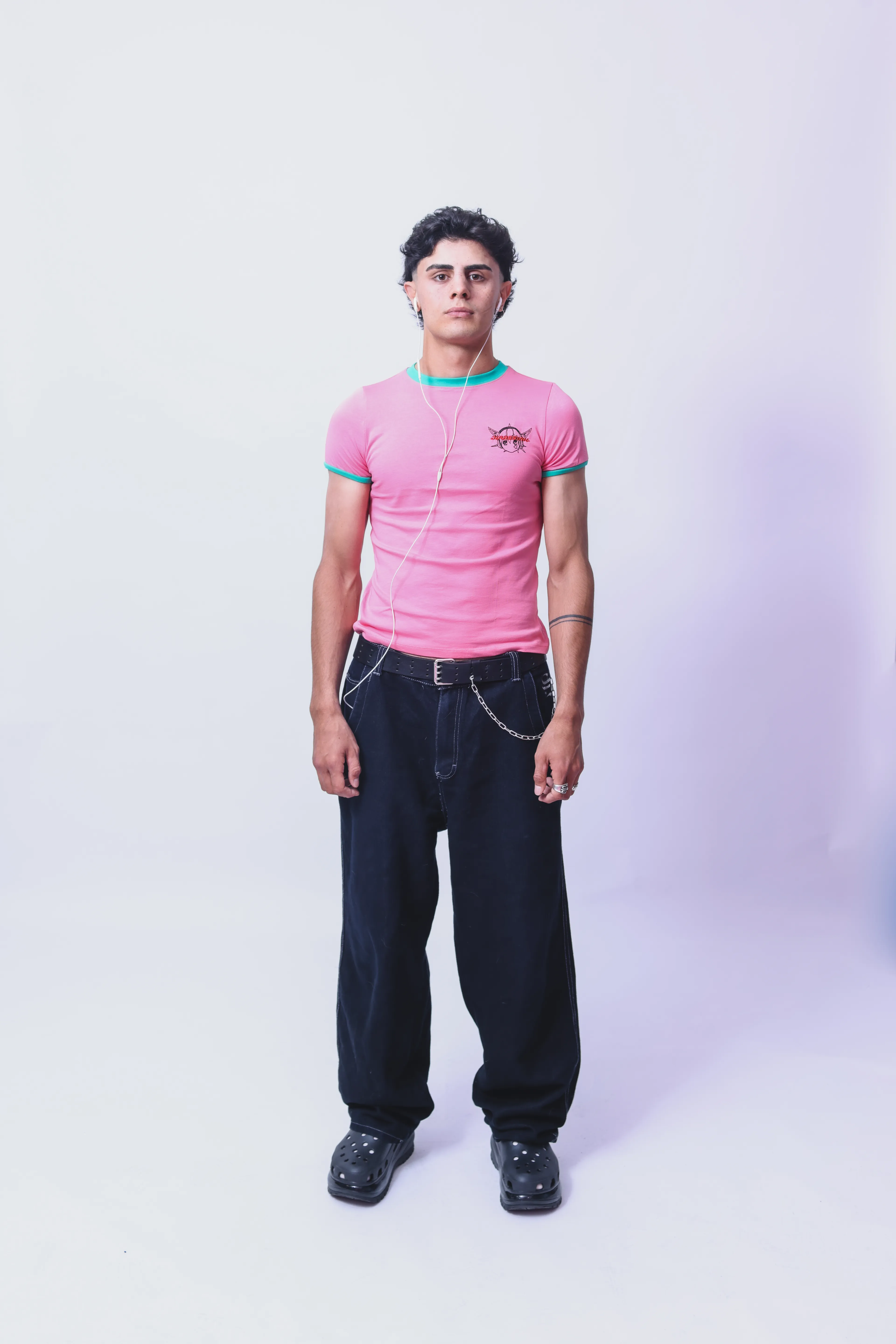 Astra Nakışlı Pembe Kısa kollu Basic Erkek T-shirt