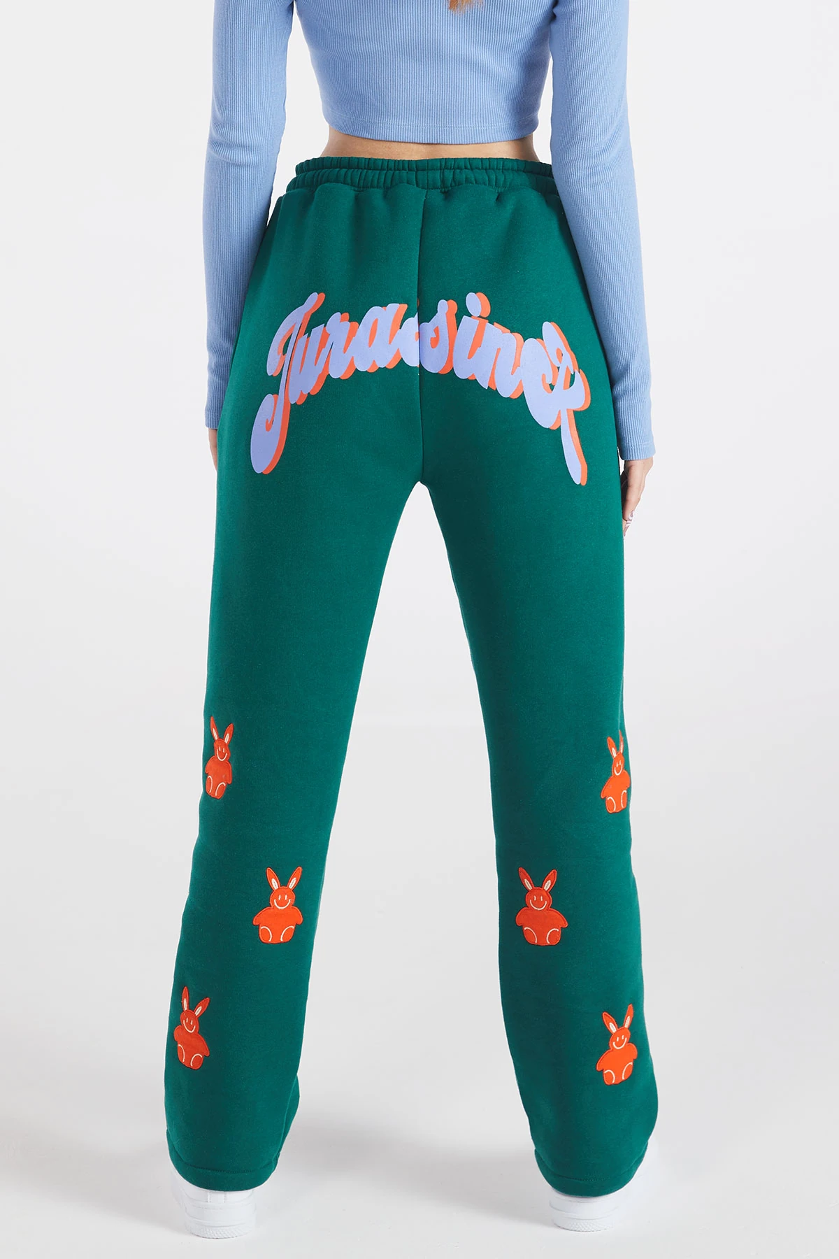 Kadın Arkası Baskılı Straight Fit Pantolon