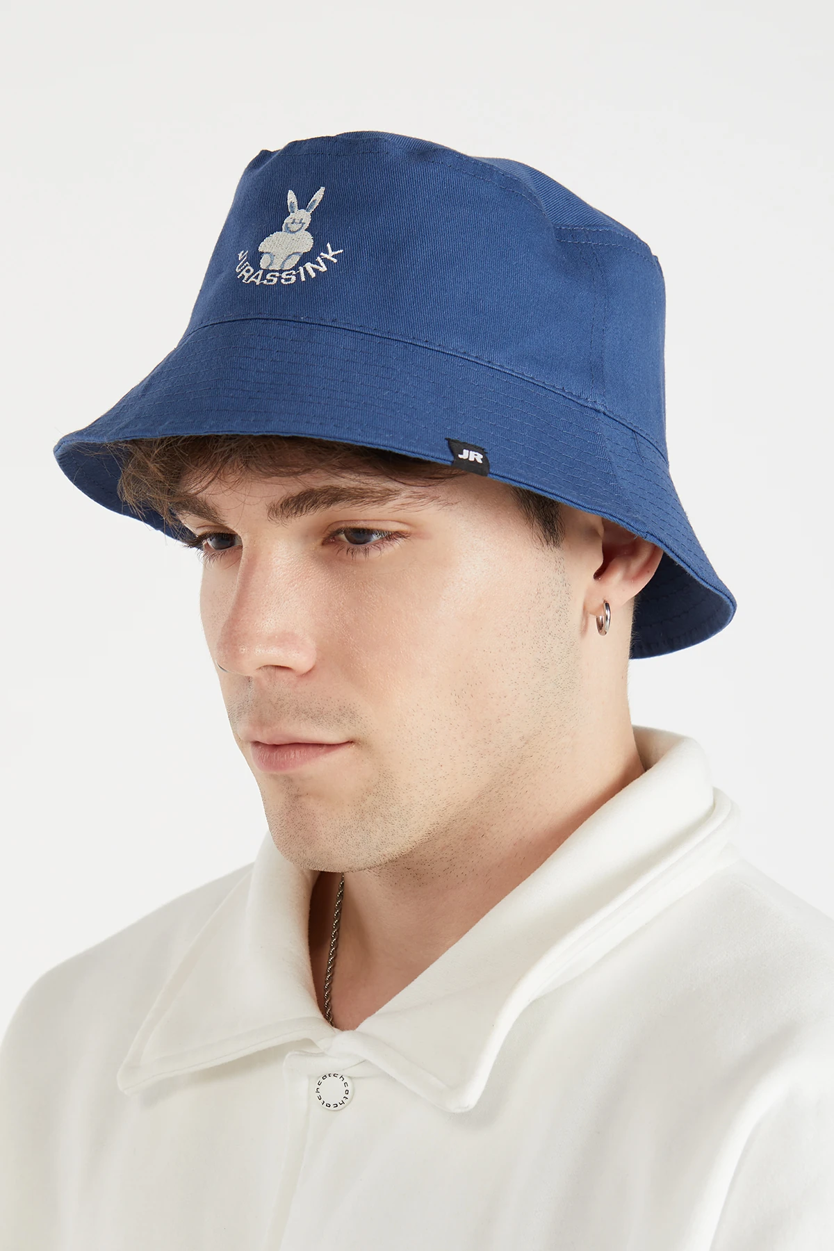 Erkek Nakış işlemeli Lacivert Bucket Şapka