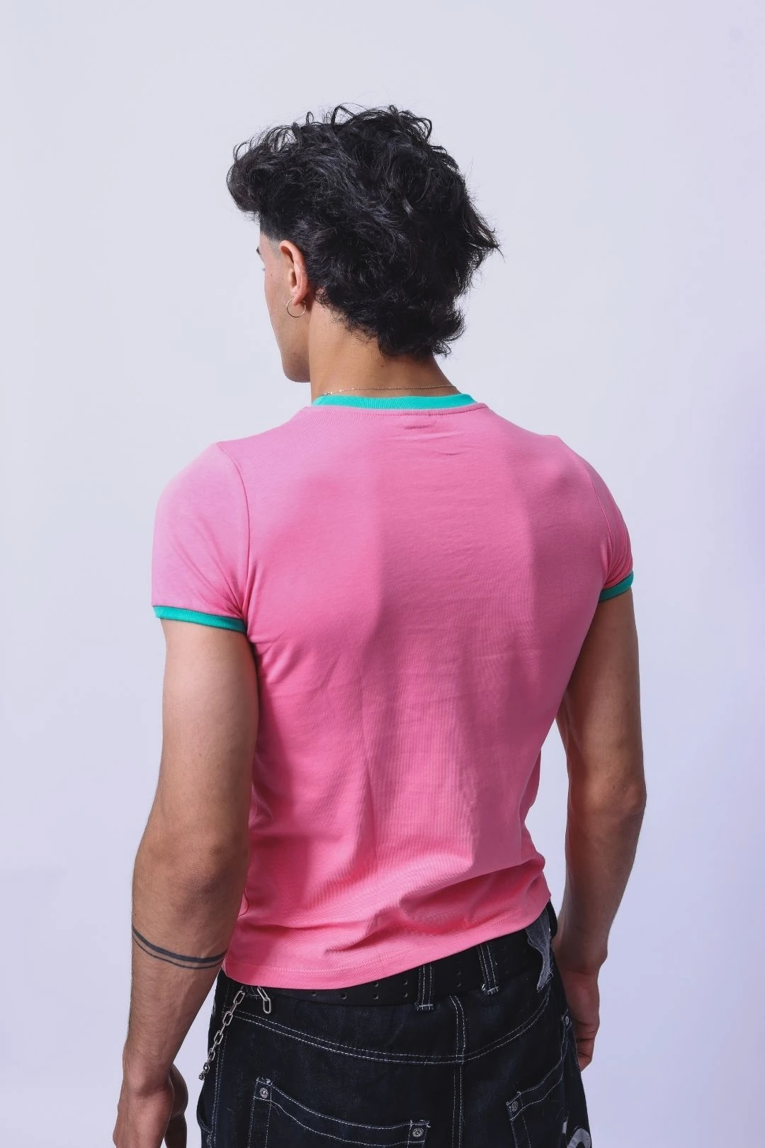 Astra Nakışlı Pembe Kısa kollu Basic Erkek T-shirt