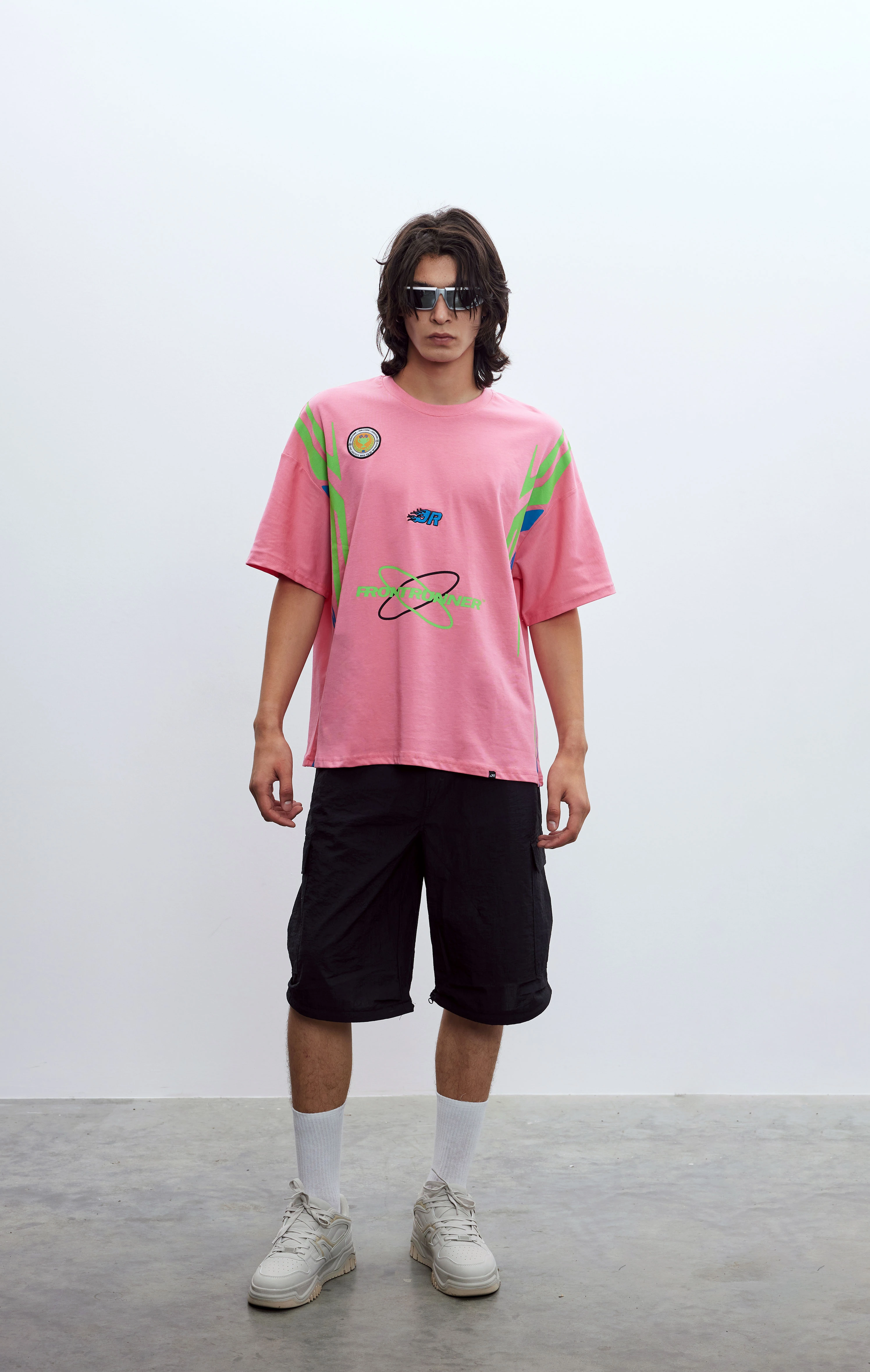 Erkek Frontrunner Pembe Jersey T-shirt