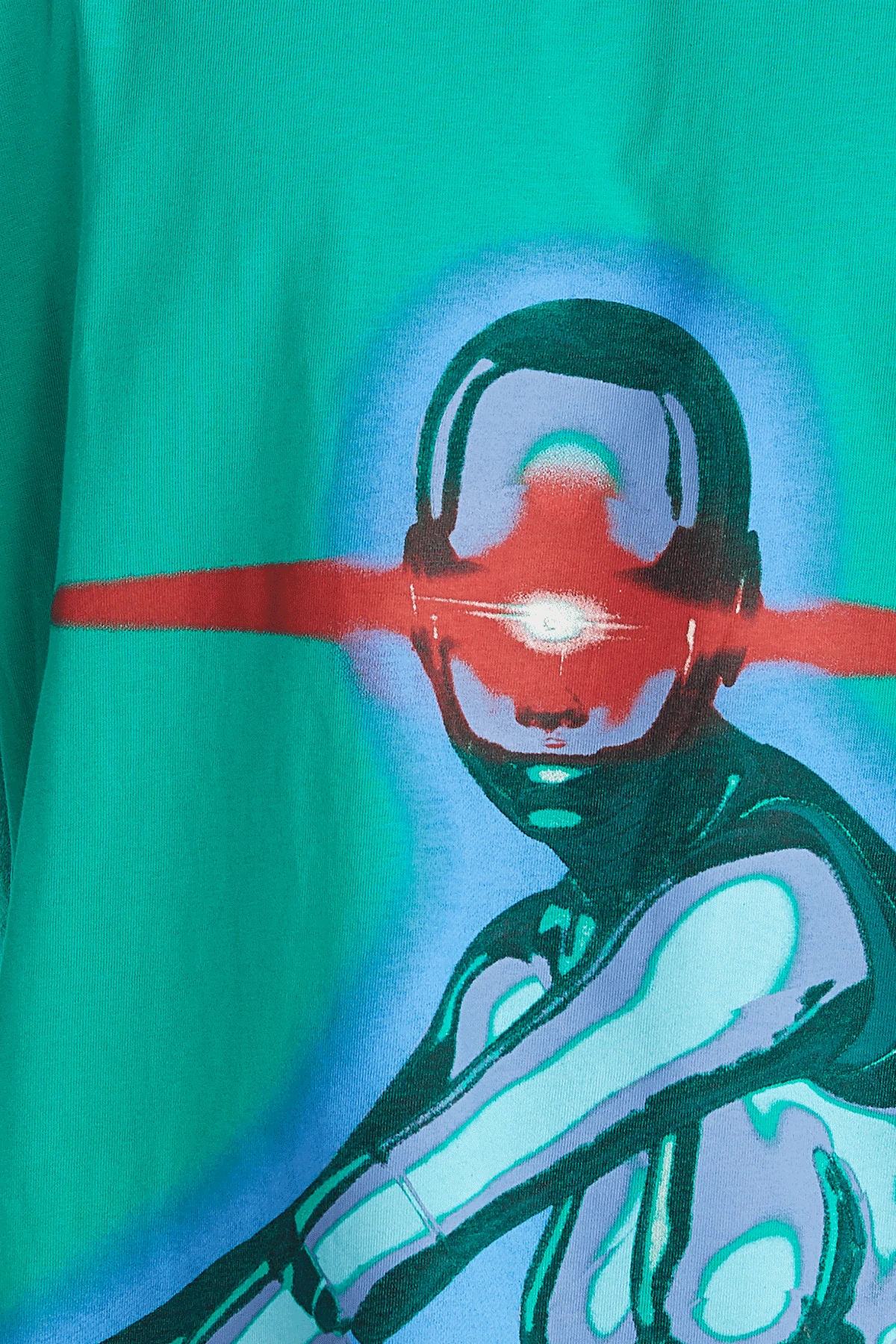 Erkek Green Spect Baskılı Kısa Kollu Oversize T-shirt