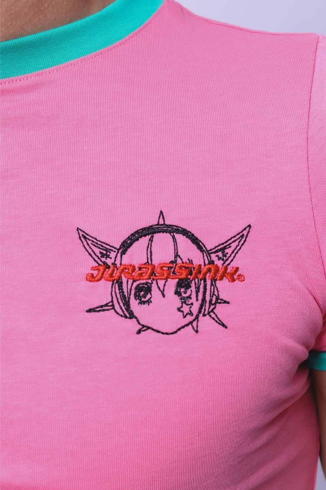 Astra Nakışlı Pembe Kısa kollu Basic Erkek T-shirt