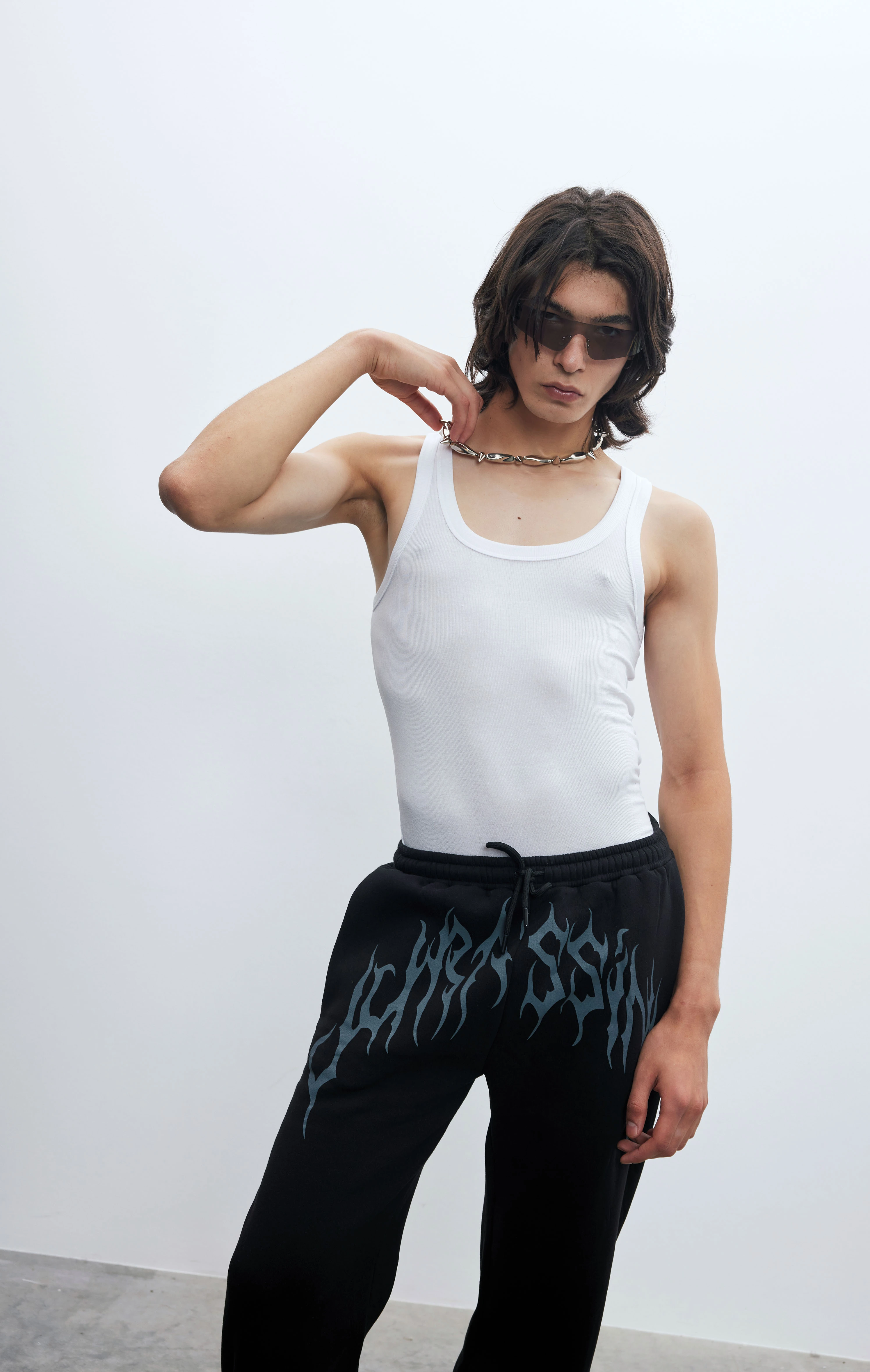 Erkek JR Baskılı Siyah Straight Fit Pantolon