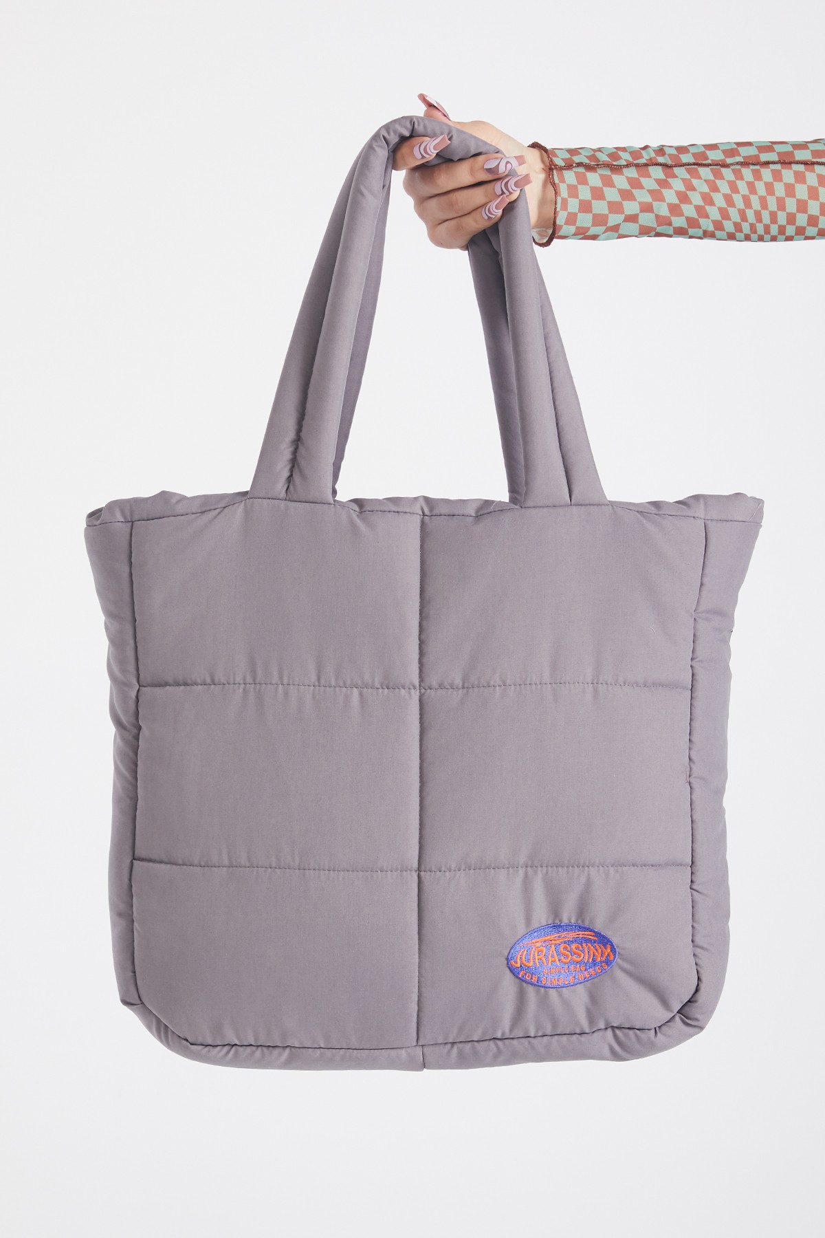 Unisex Gri Simple Bag Puffer Çanta