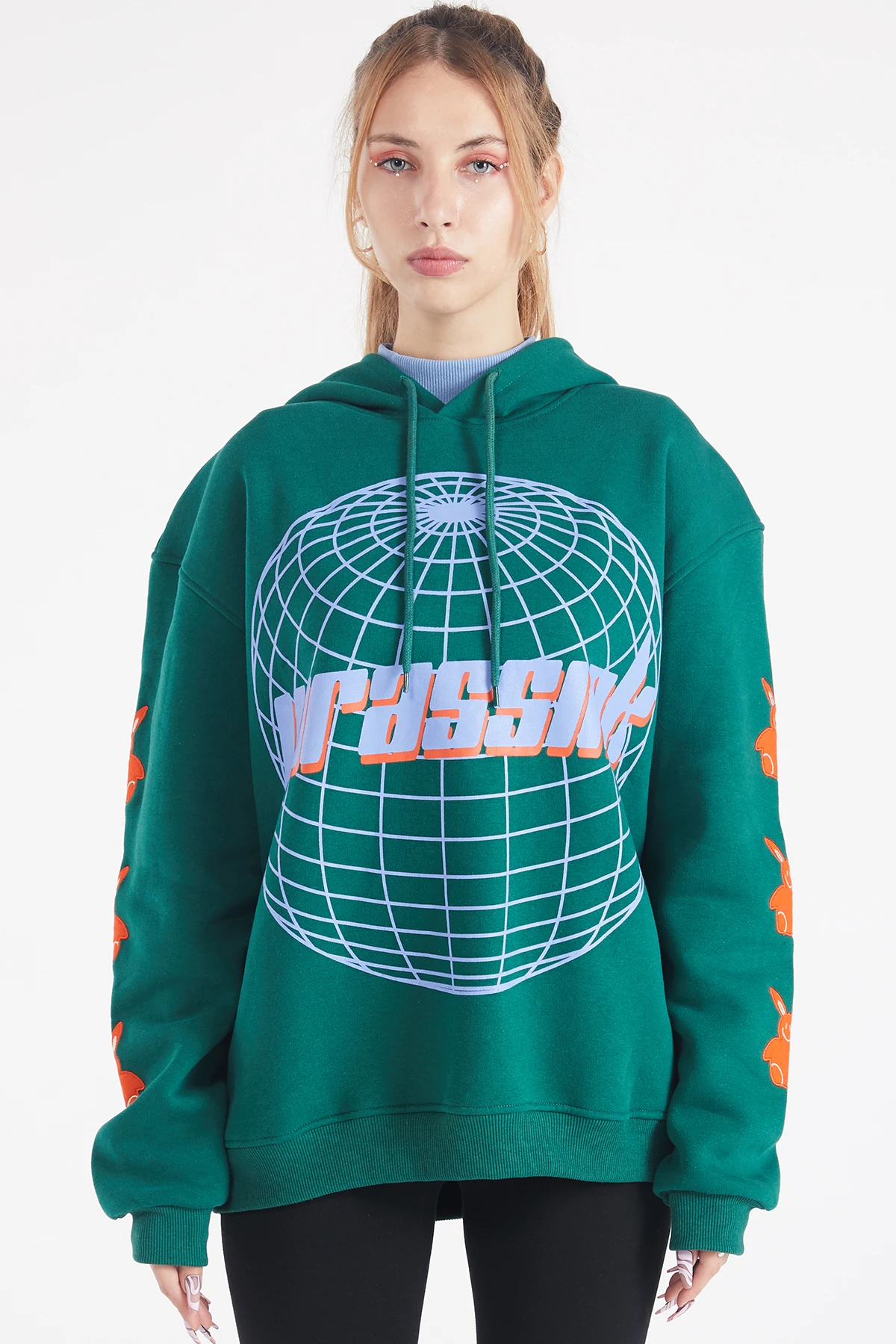 Kadın Patch Baskılı Kapüşonlu Sweatshirt