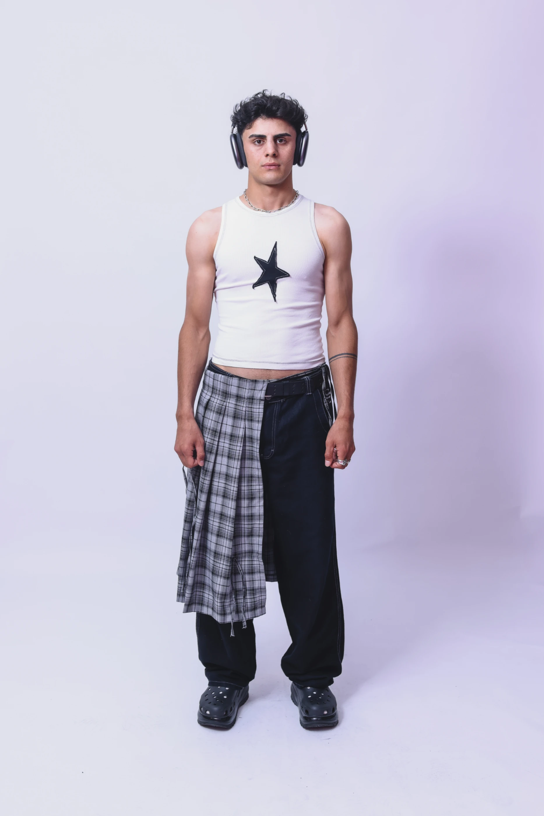 Antrasit Ekose Erkek Layer Kemer