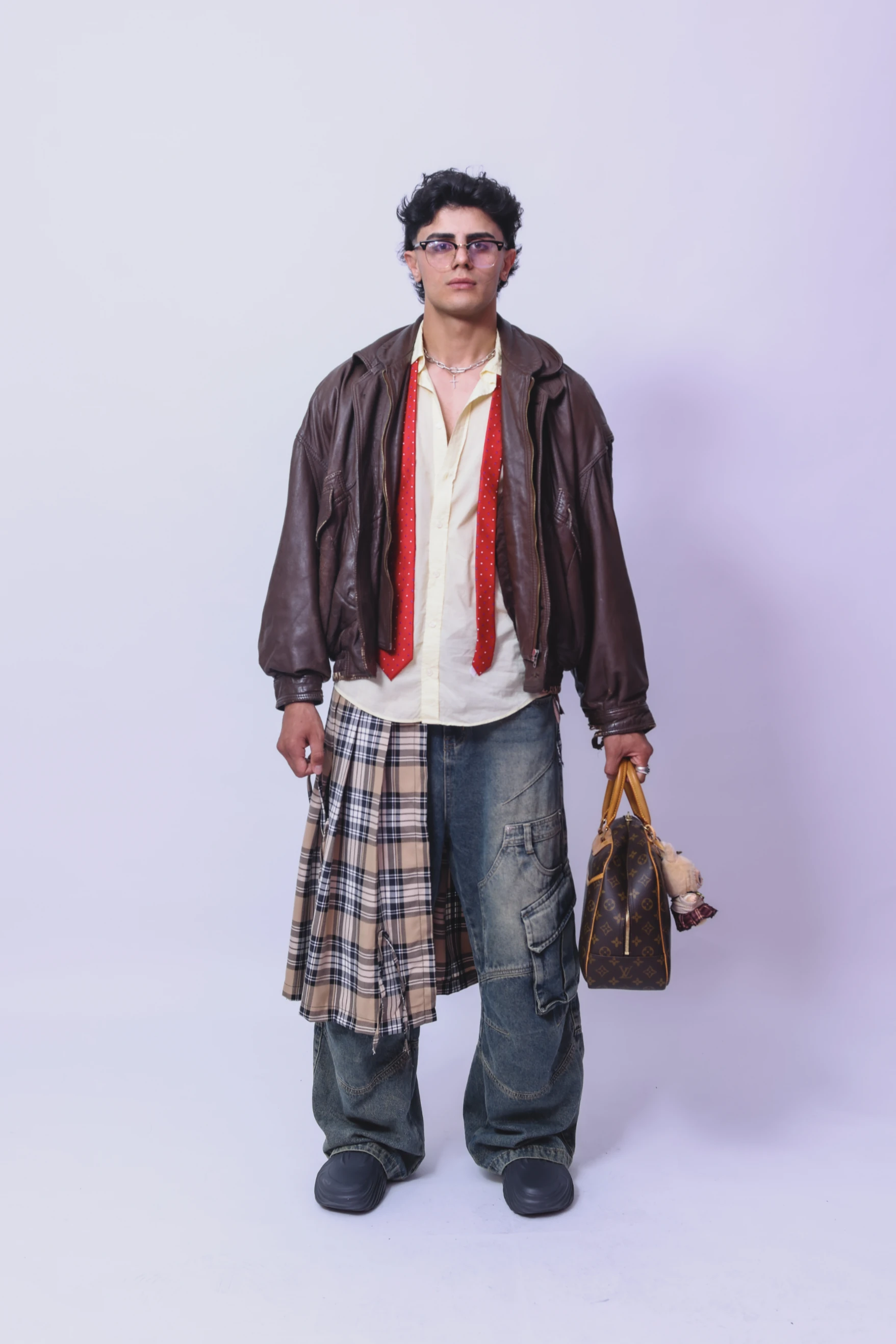 Krem Ekose Erkek Layer Kemer